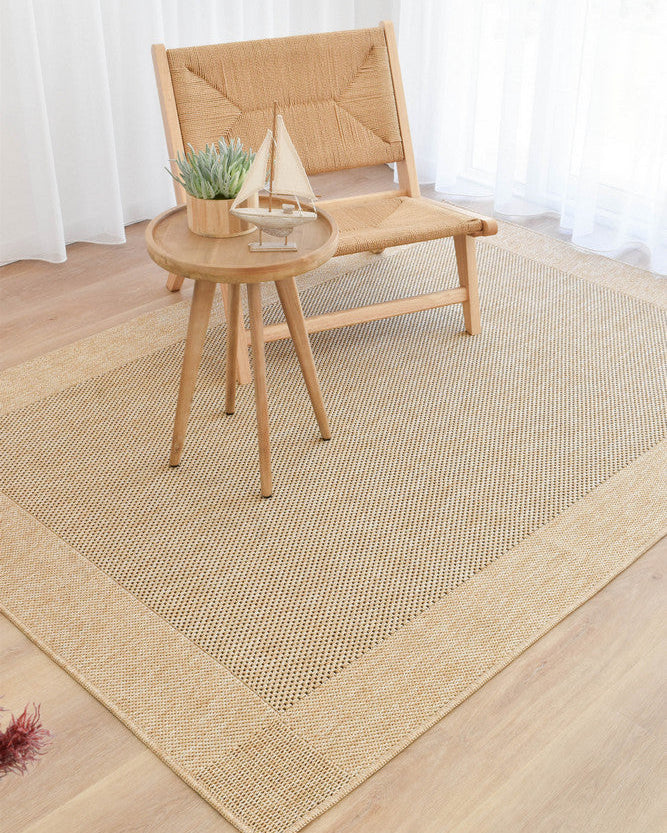 All Seasons Outdoor Sand Black - Black indoor/outdoor rug from Vogue Rugs Australia