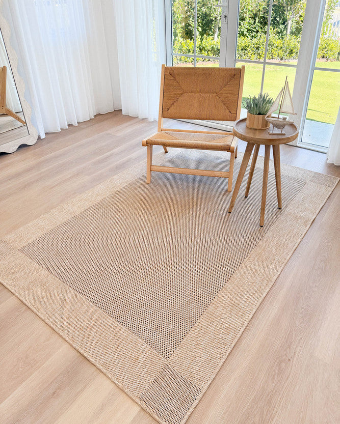 All Seasons Outdoor Sand Black - Black indoor/outdoor rug from Vogue Rugs Australia