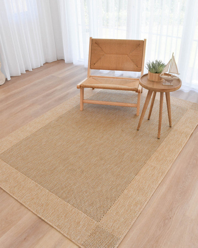 All Seasons Outdoor Sand Black - Black indoor/outdoor rug from Vogue Rugs Australia