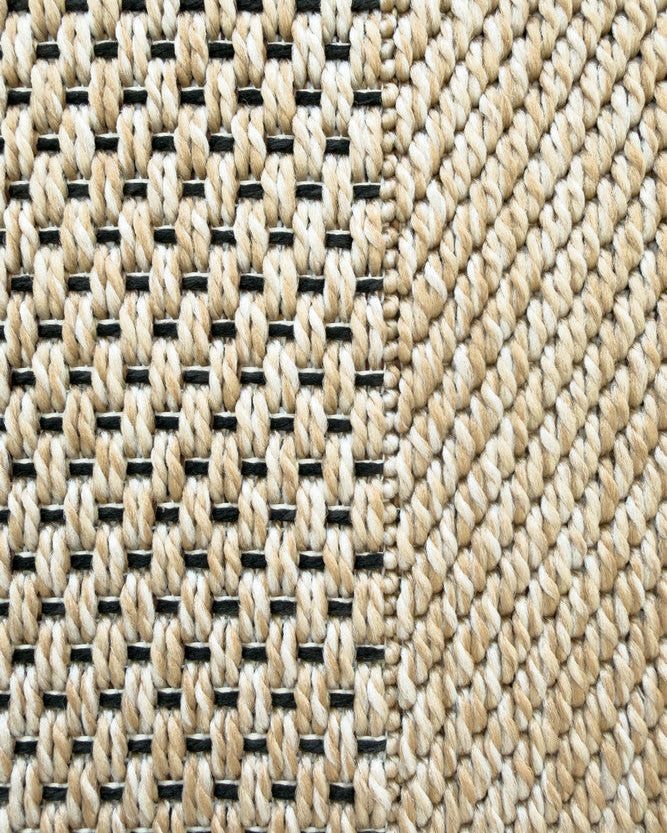 All Seasons Outdoor Sand Black - Black indoor/outdoor rug from Vogue Rugs Australia