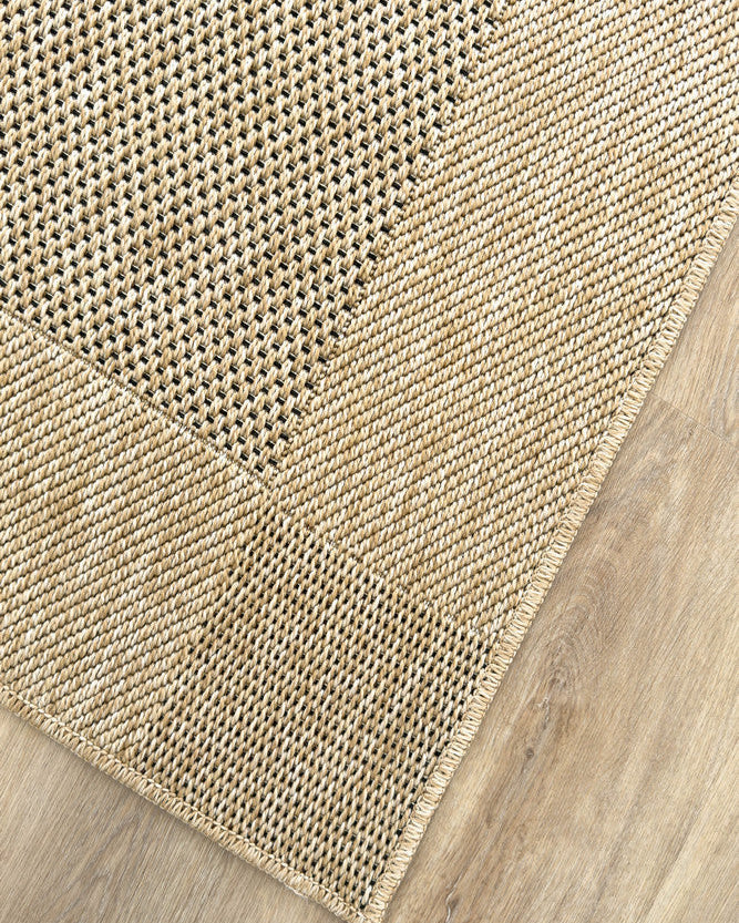 All Seasons Outdoor Sand Black - Black indoor/outdoor rug from Vogue Rugs Australia