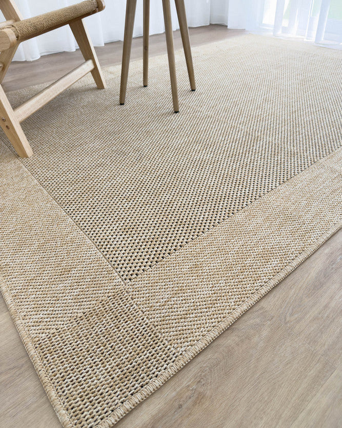 All Seasons Outdoor Sand Black - Black indoor/outdoor rug from Vogue Rugs Australia