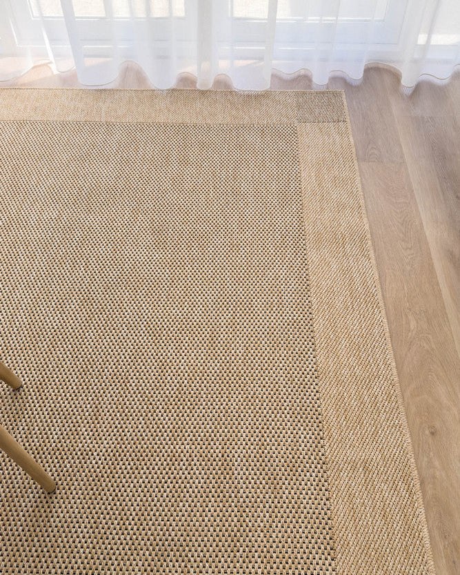 All Seasons Outdoor Sand Black - Black indoor/outdoor rug from Vogue Rugs Australia