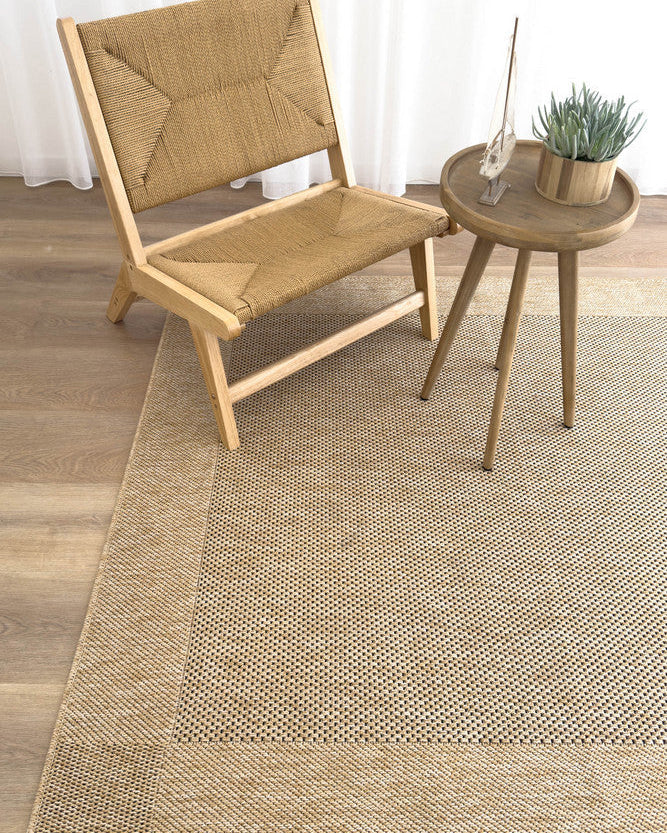 All Seasons Outdoor Sand Black - Black indoor/outdoor rug from Vogue Rugs Australia