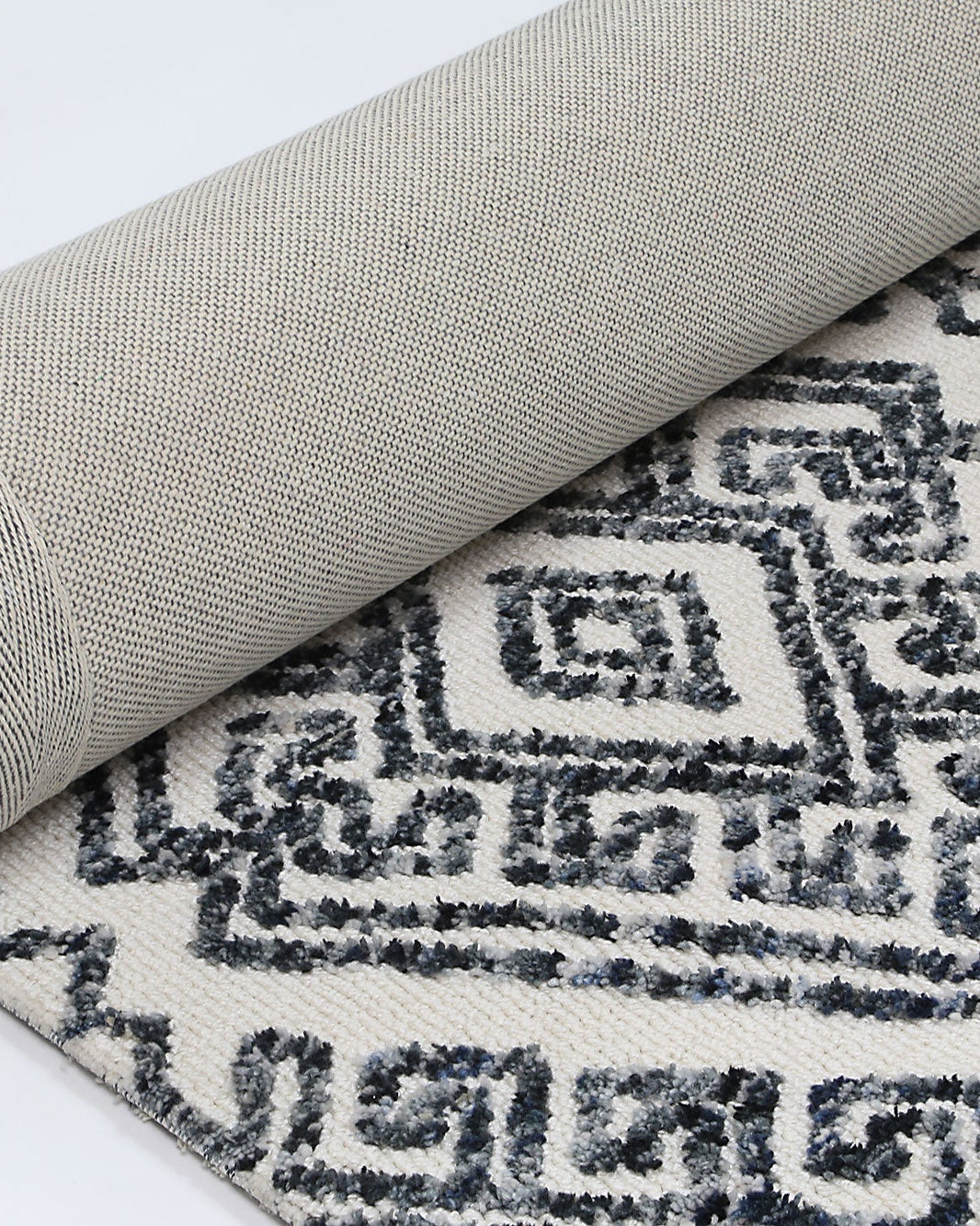 Alayah Diamond Grey Rug rolled shot