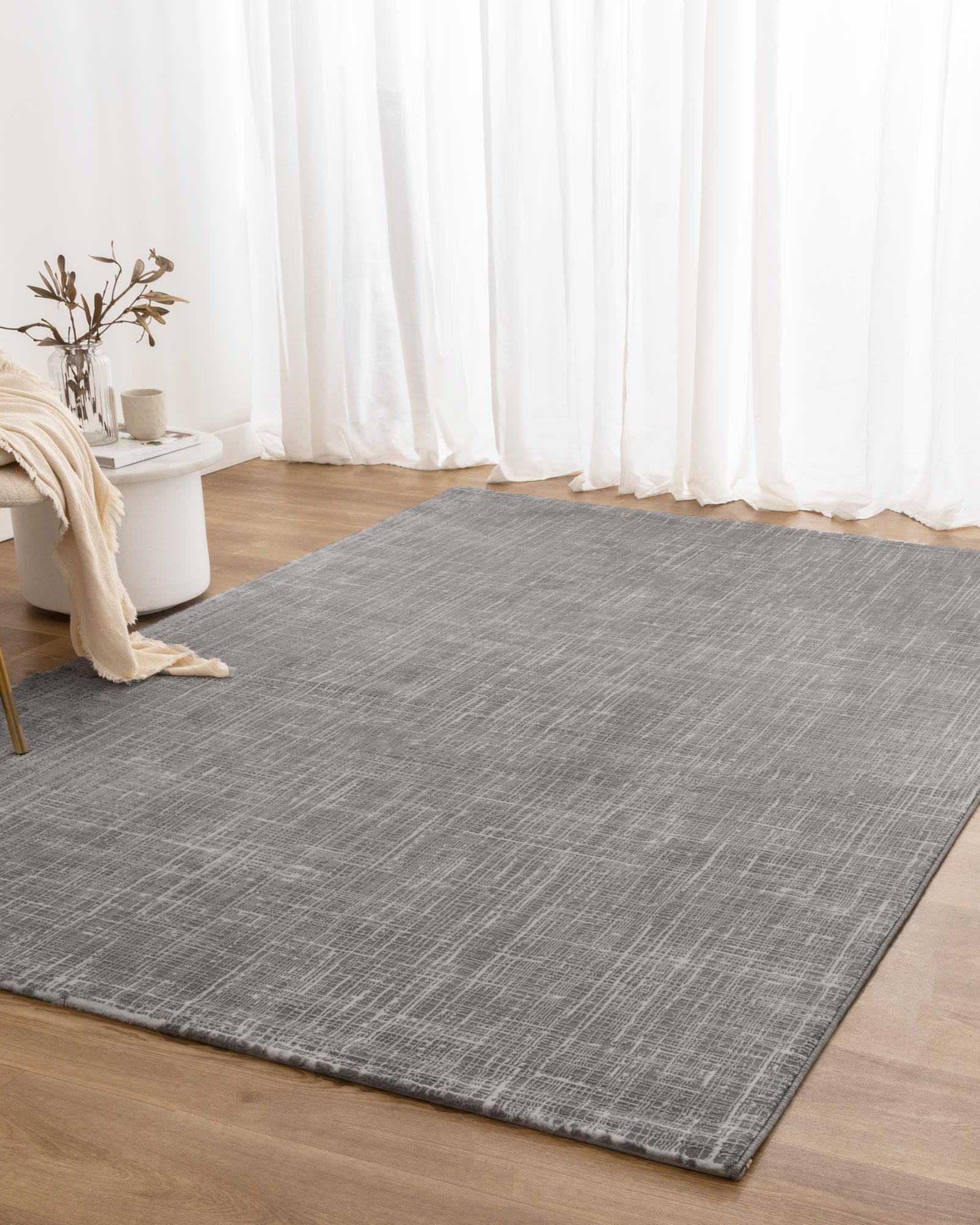 Atina Distressed Geo Lines Grey Rug - AT02 - Grey area rug rug from Vogue Rugs Australia