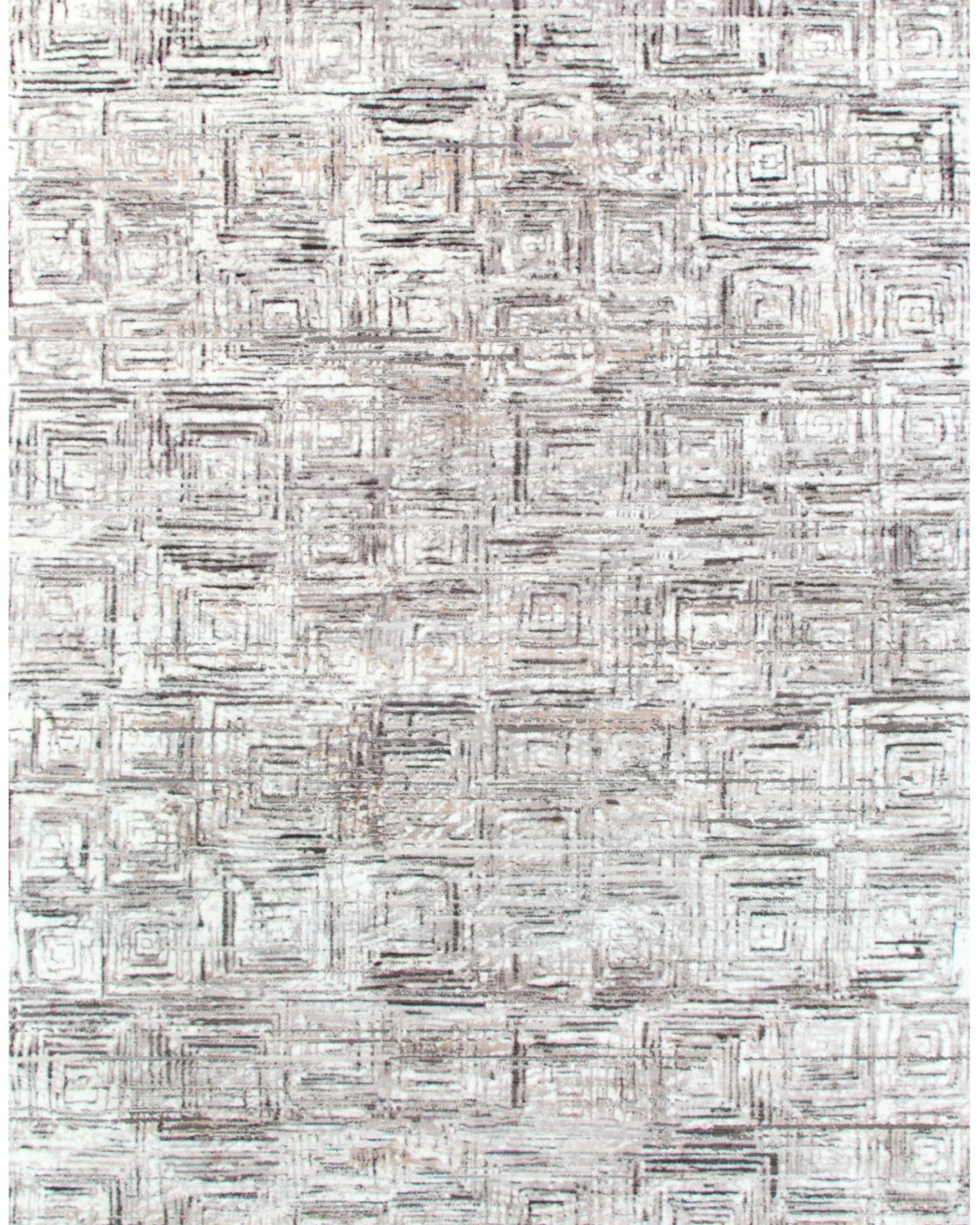 Atina Distressed Geo Squares Grey Rug - AT03 - Grey area rug rug from Vogue Rugs Australia