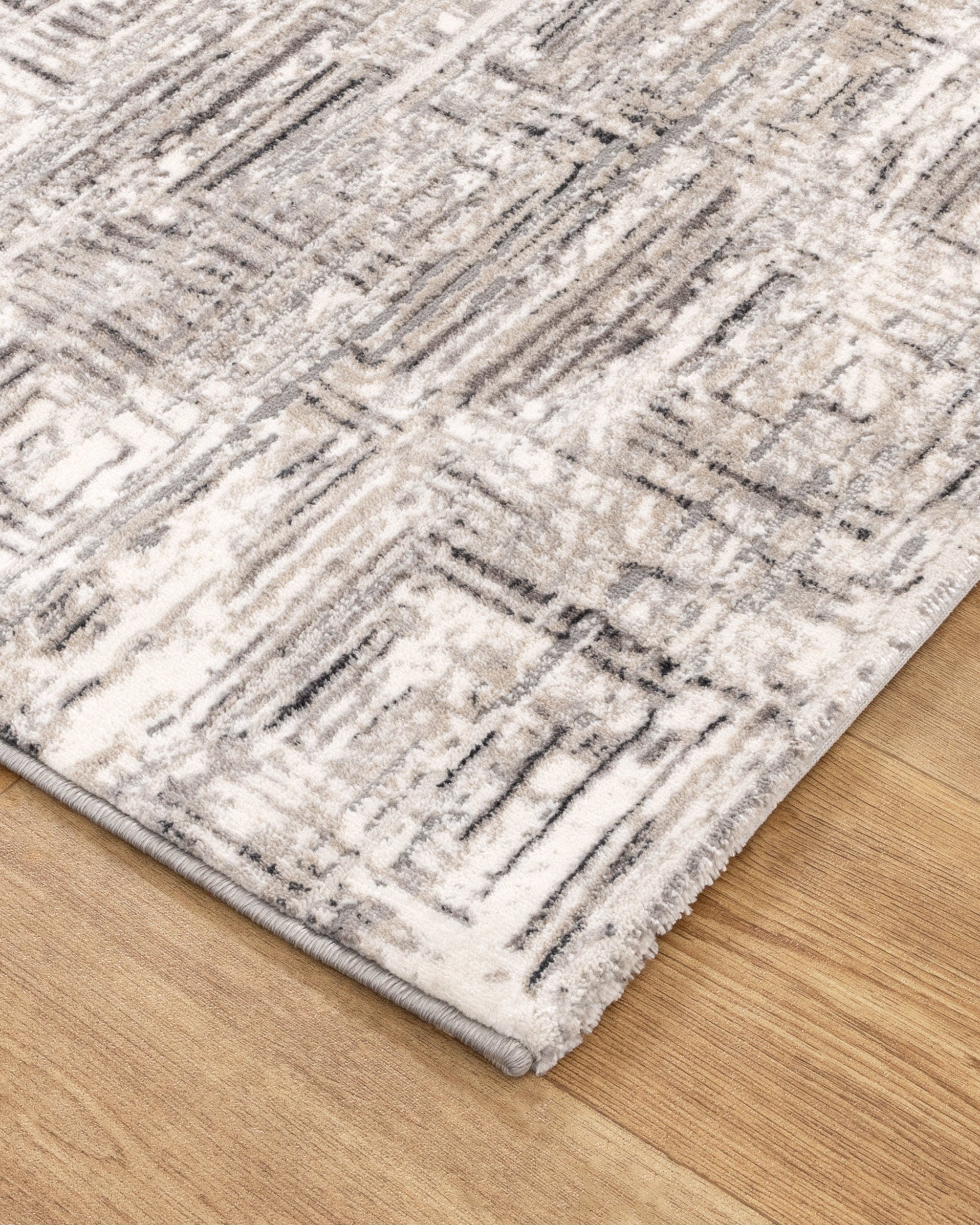 Atina Distressed Geo Squares Grey Rug - AT03 - Grey area rug rug from Vogue Rugs Australia