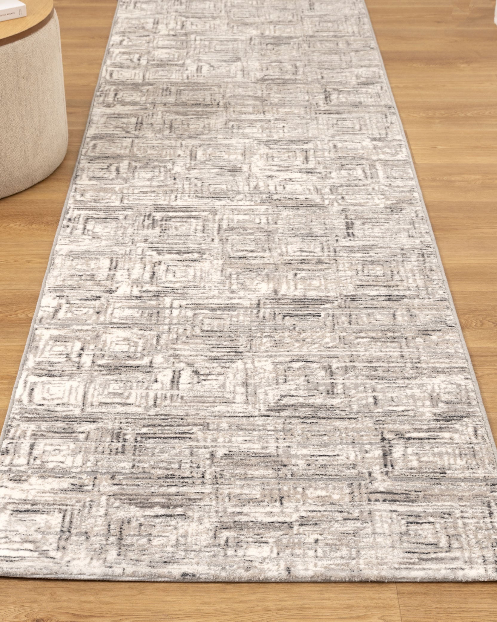 Atina Distressed Geo Squares Grey Rug - AT03 - Grey area rug rug from Vogue Rugs Australia