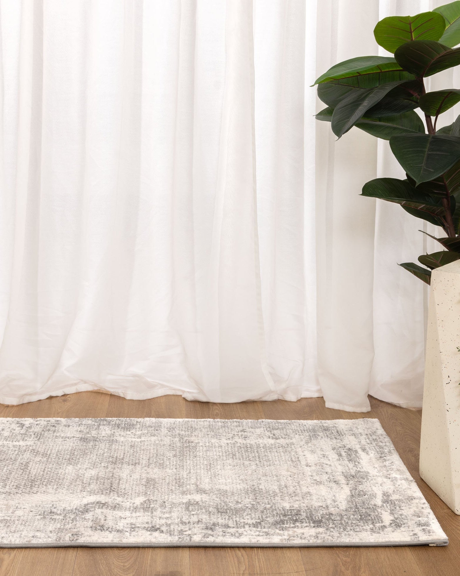 Atina Distressed Border Beige Grey Rug - AT04 - Beige area rug rug from Vogue Rugs Australia