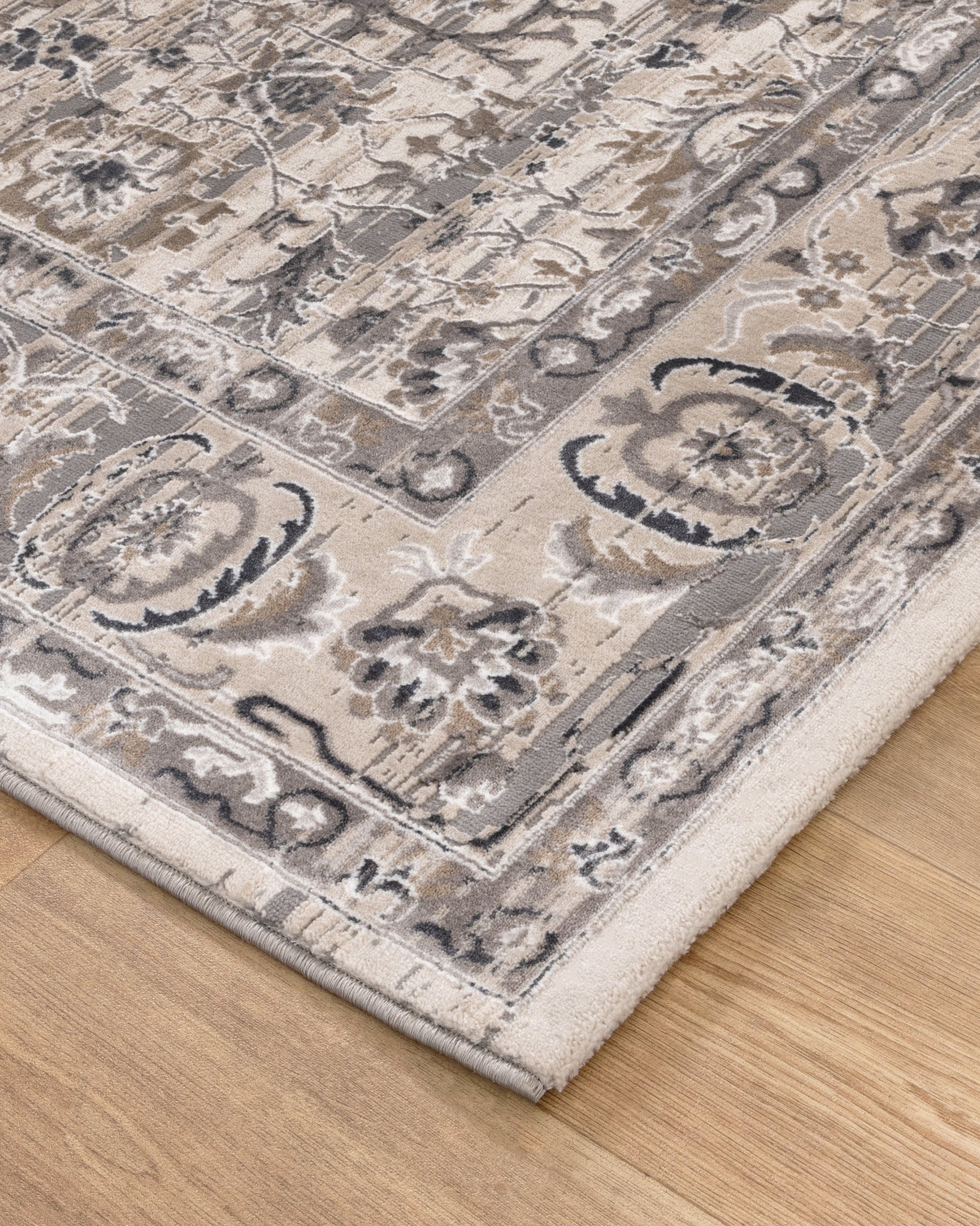 Atina Distressed Transitional Beige Grey Rug - AT05 - Beige transitional rug from Vogue Rugs Australia