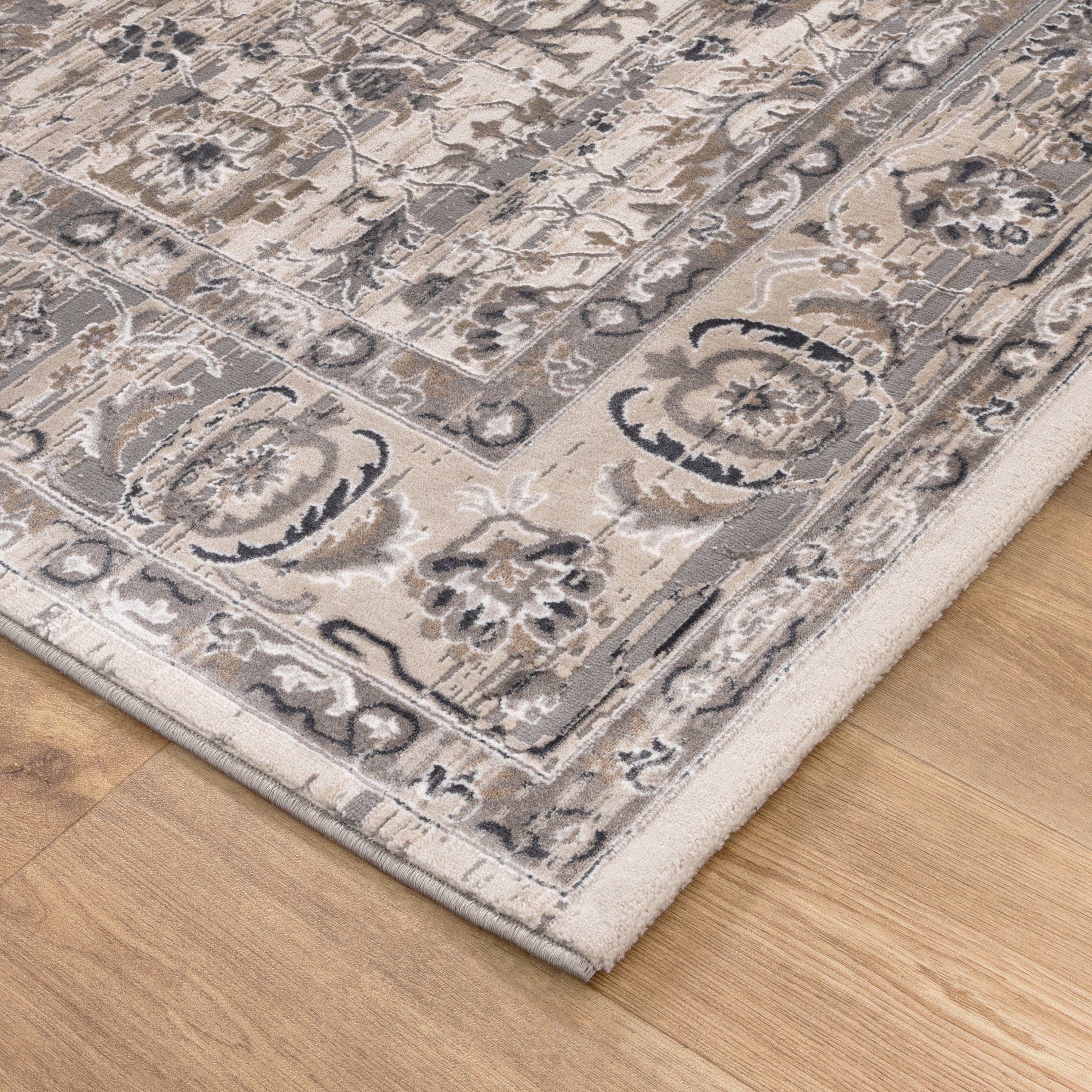 Atina Distressed Transitional Beige Grey Rug - AT05.