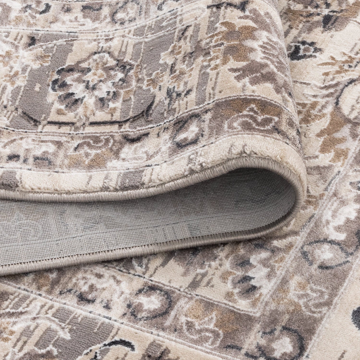 Atina Distressed Transitional Beige Grey Rug - AT05.