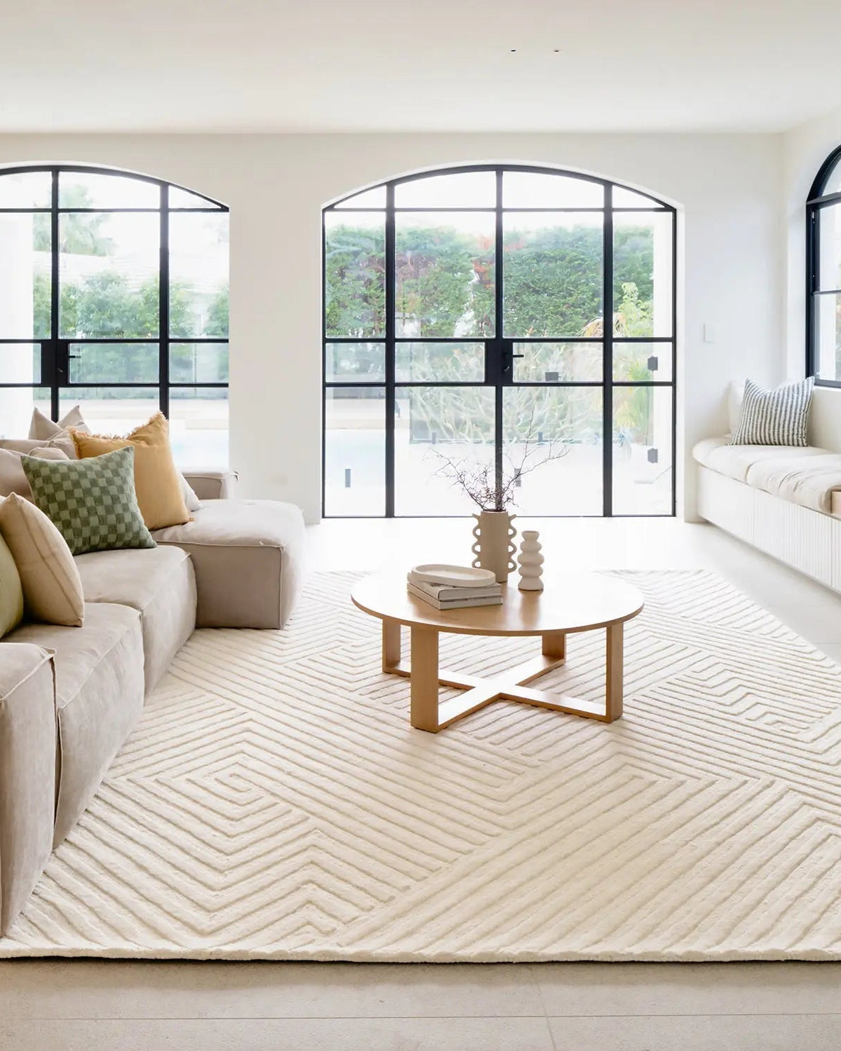 Azure Wool Rug Ivory - Blue azure rug from Vogue Rugs Australia