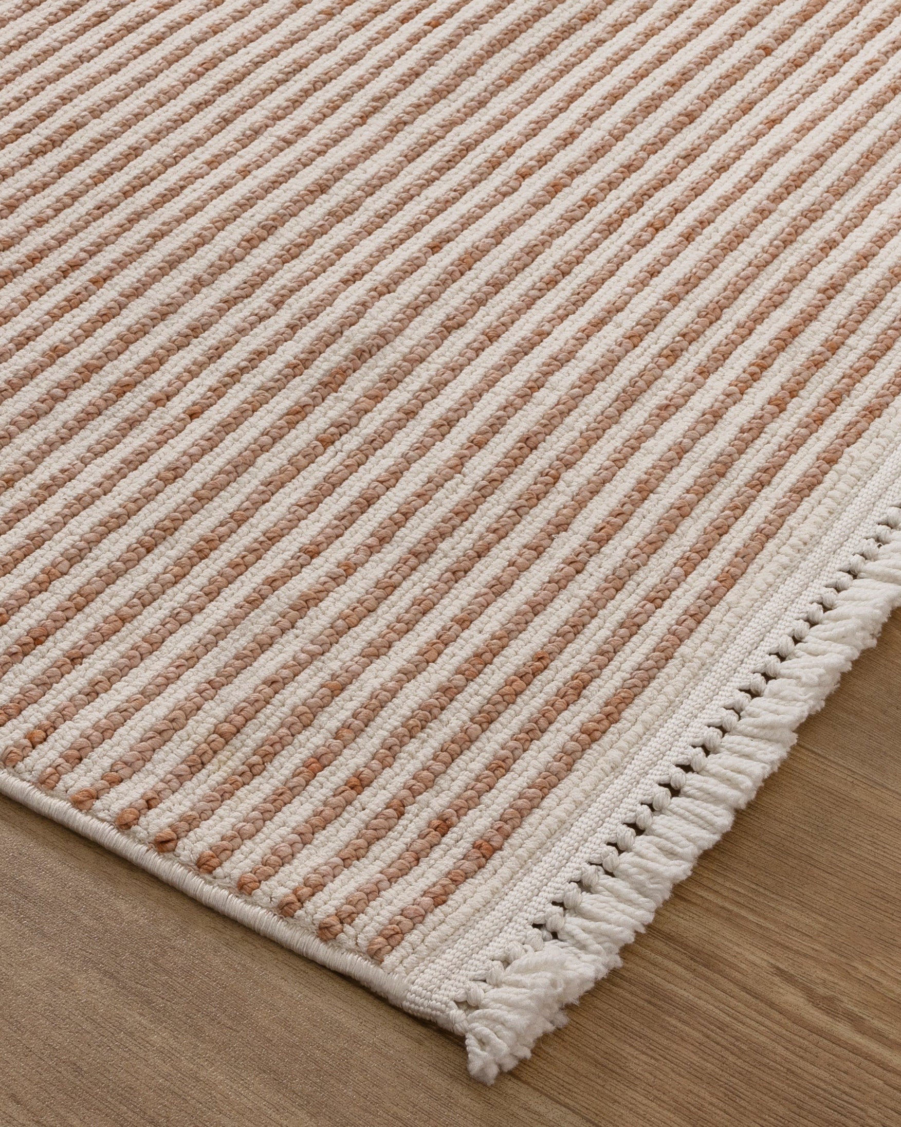 Berno Pink Ivory Loop Stripes Rug - B002 - Ivory area rug rug from Vogue Rugs Australia