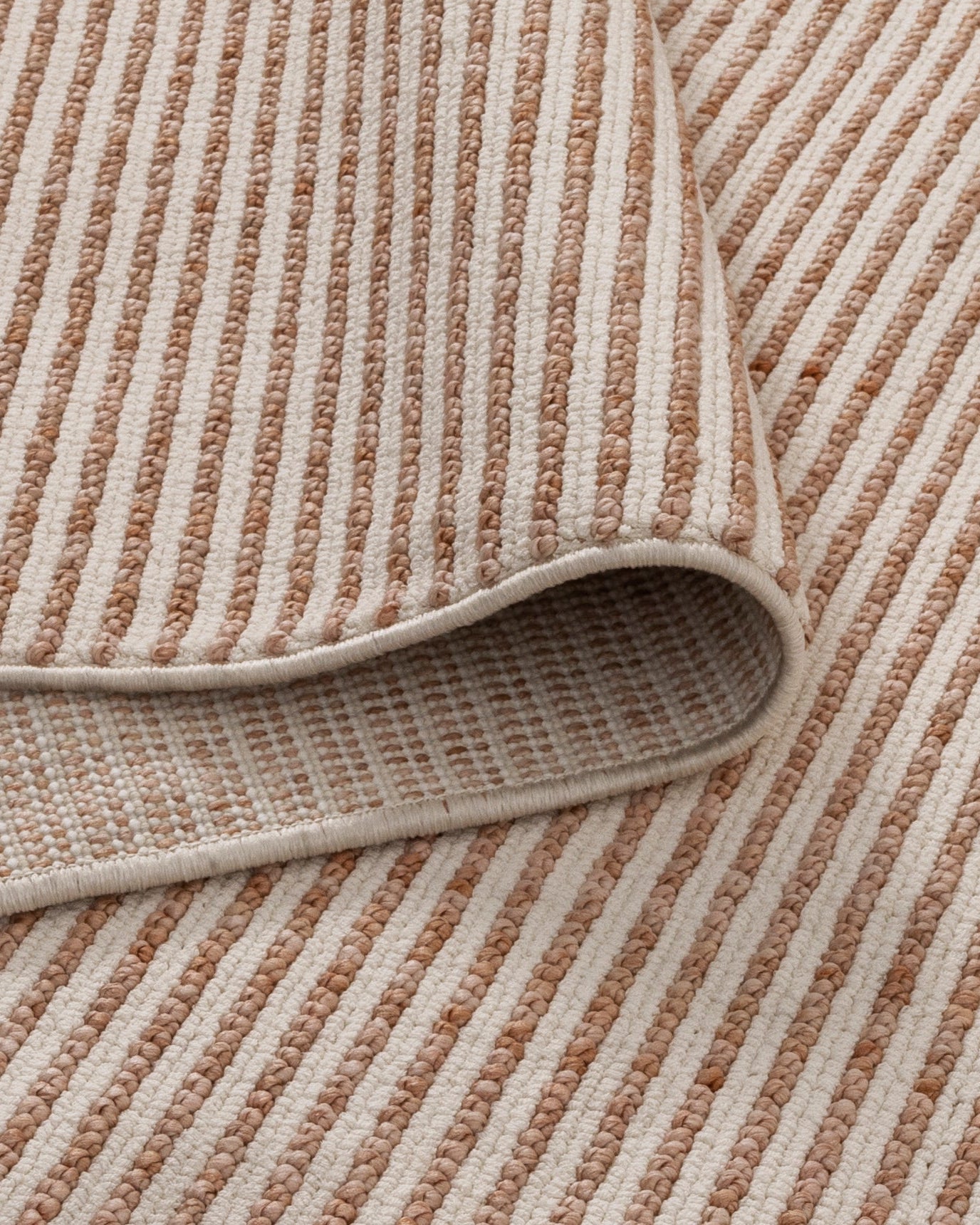 Berno Pink Ivory Loop Stripes Rug - B002 - Ivory area rug rug from Vogue Rugs Australia