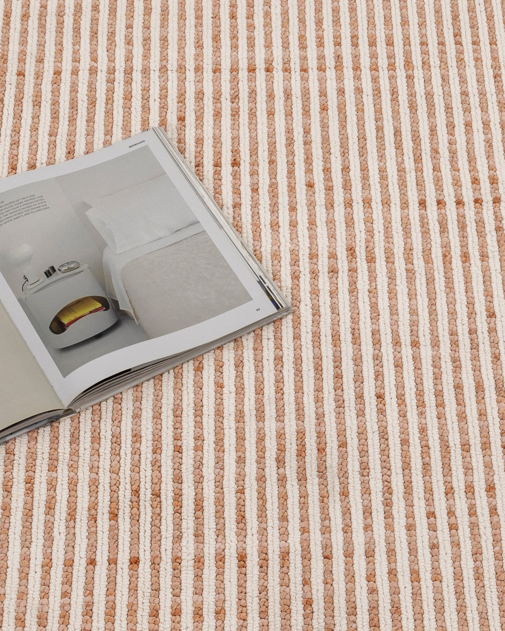 Berno Pink Ivory Loop Stripes Rug - B002 - Ivory area rug rug from Vogue Rugs Australia