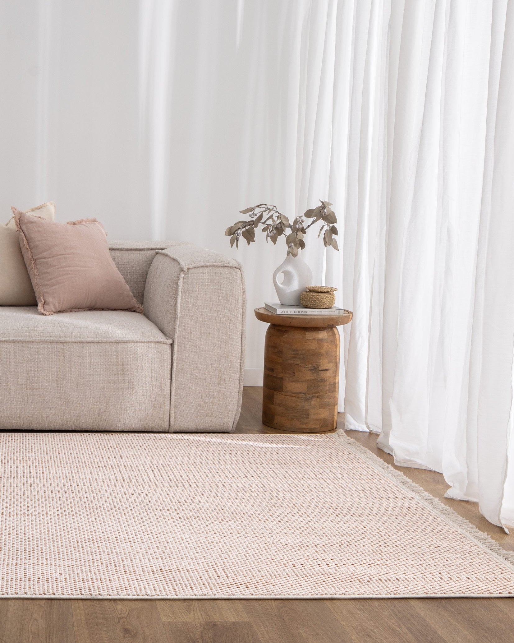 Berno Ivory Pink Loop Rug - B003 - Ivory area rug rug from Vogue Rugs Australia