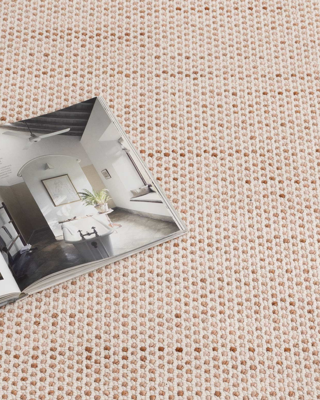 Berno Ivory Pink Loop Rug - B003 - Ivory area rug rug from Vogue Rugs Australia