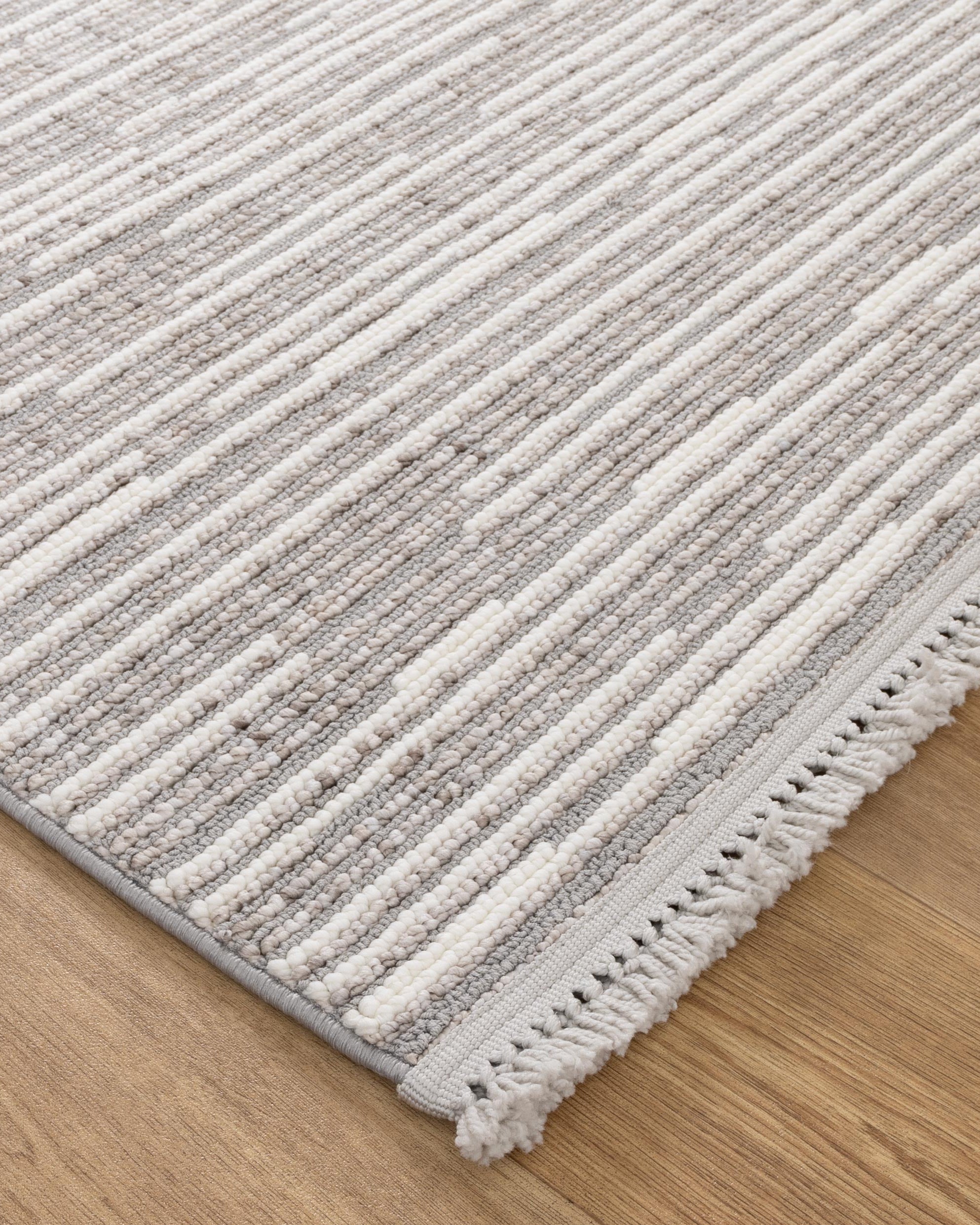 Berno Silver Ivory Loop Lines Rug - B006 - Ivory area rug rug from Vogue Rugs Australia