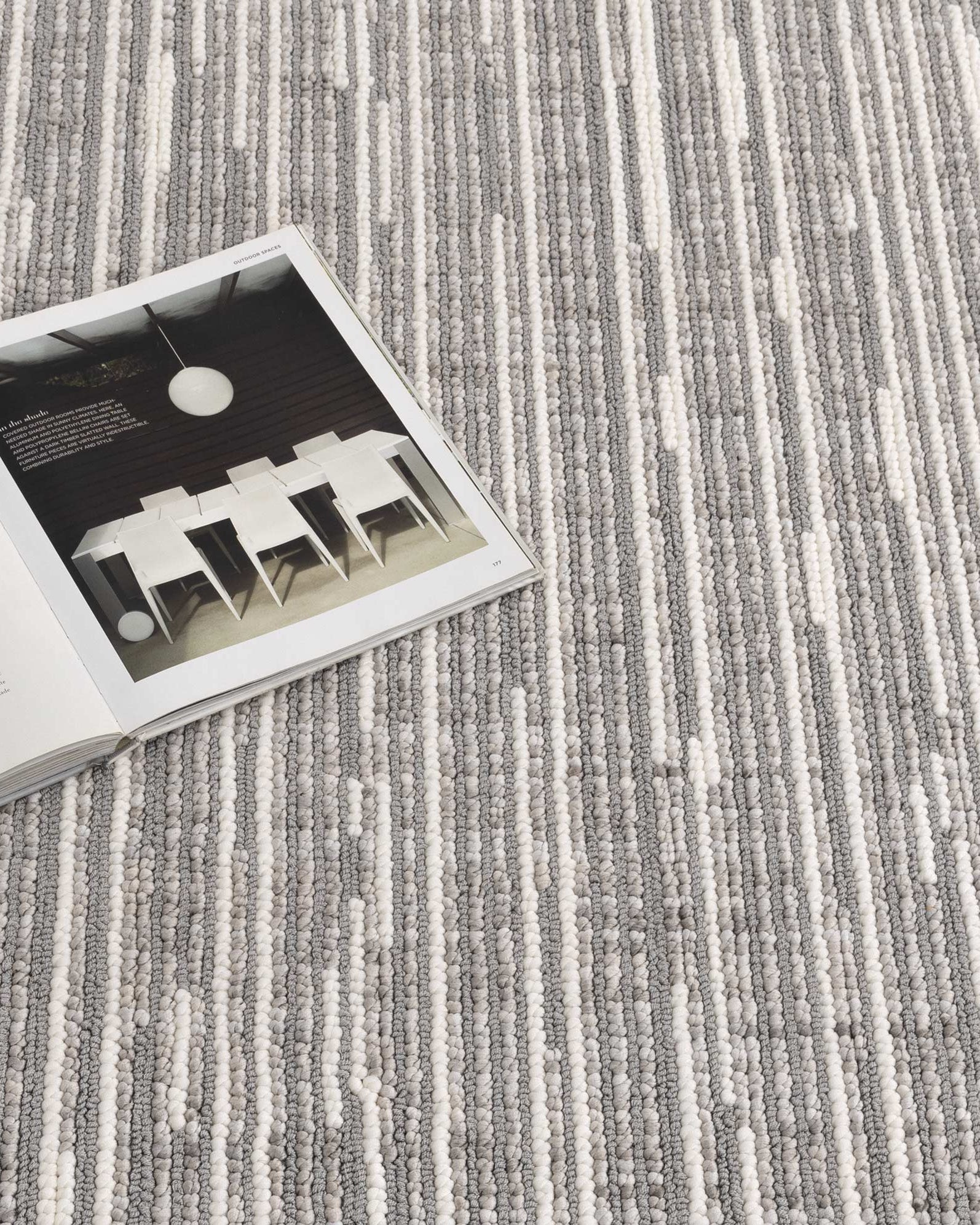 Berno Silver Ivory Loop Lines Rug - B006 - Ivory area rug rug from Vogue Rugs Australia