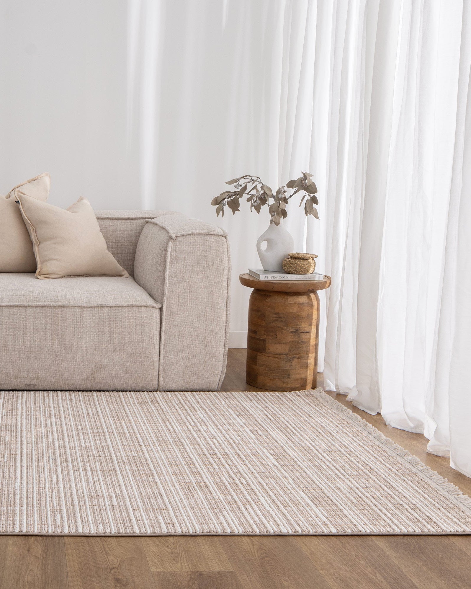 Berno Beige Ivory Loop Lines Rug - B007 - Beige area rug rug from Vogue Rugs Australia