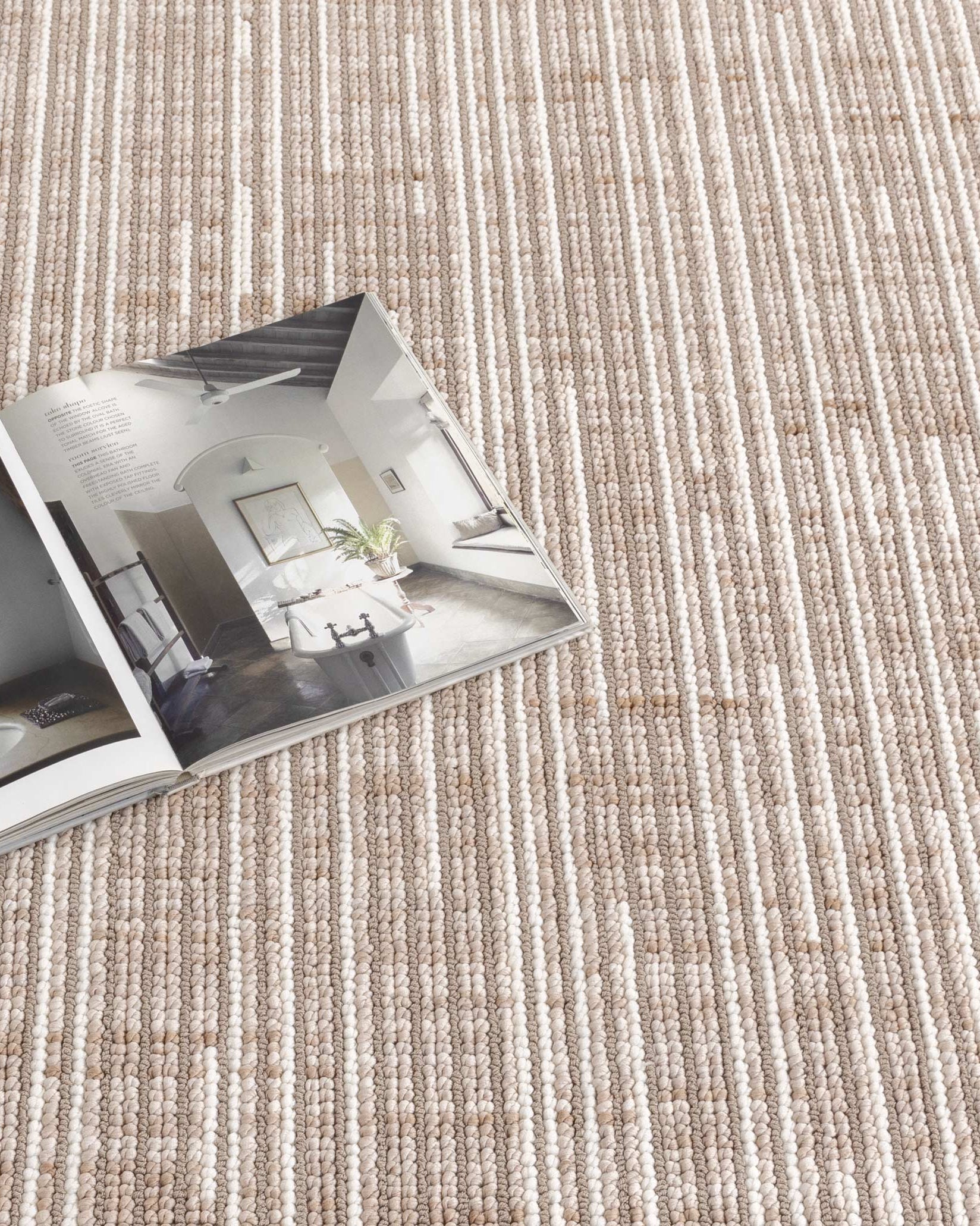 Berno Beige Ivory Loop Lines Rug - B007 - Beige area rug rug from Vogue Rugs Australia