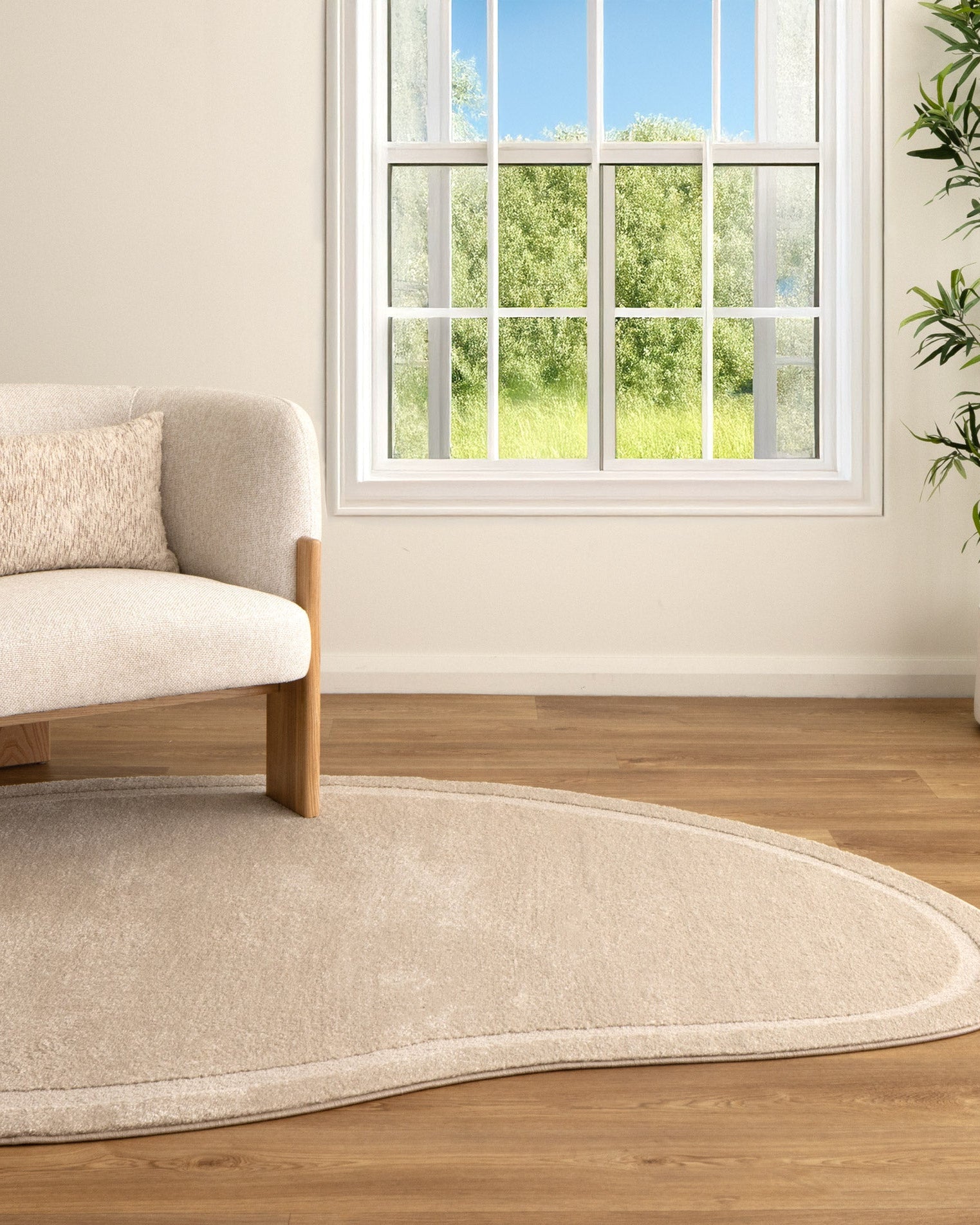 Nessa Beige Jellybean Rug (N700) - Beige area rug rug from Vogue Rugs Australia