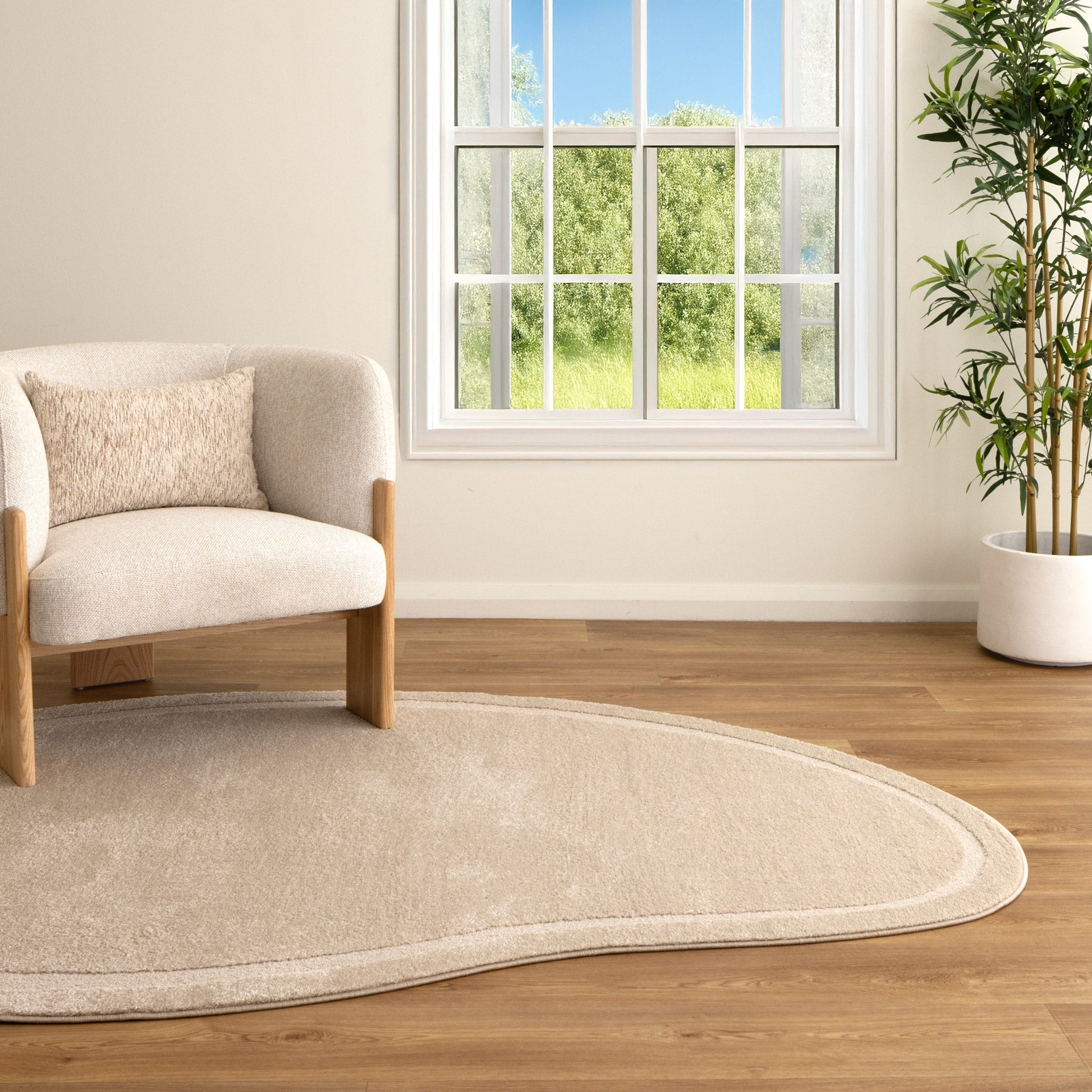 Nessa Beige Jellybean Rug (N700) - Beige area rug rug from Vogue Rugs Australia