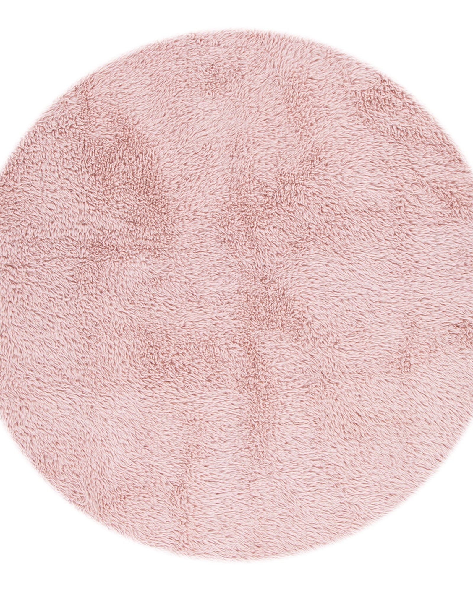 Lyla Machine Washable Shaggy Blush Round Rug.