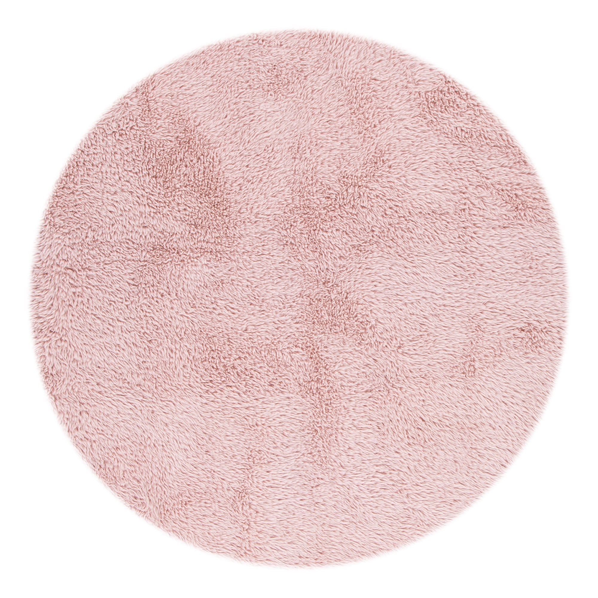 Lyla Machine Washable Shaggy Blush Round Rug.