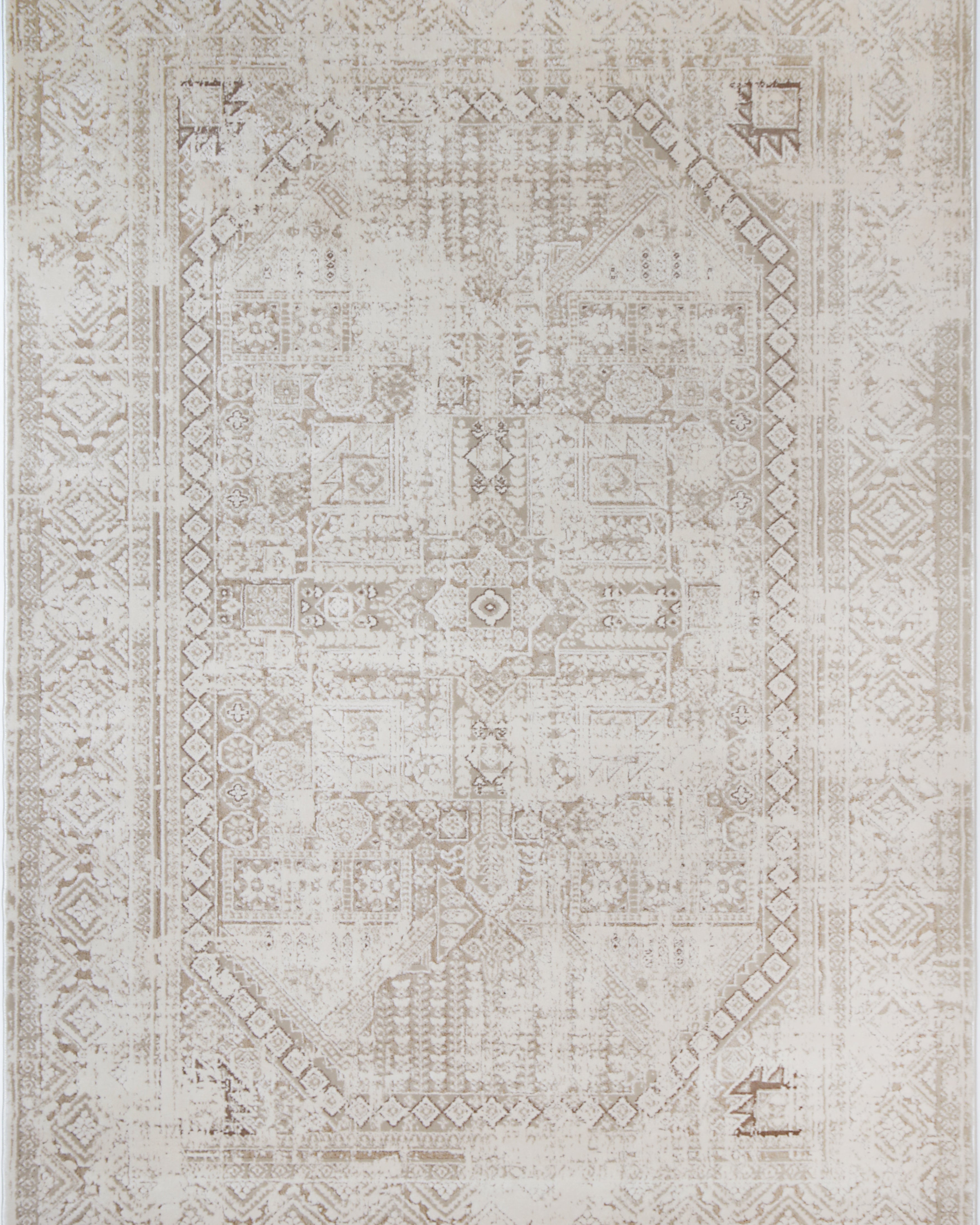 Bohemian Paradise Panel Beige Rug - 03BEIG - Beige bohemian rug from Vogue Rugs Australia