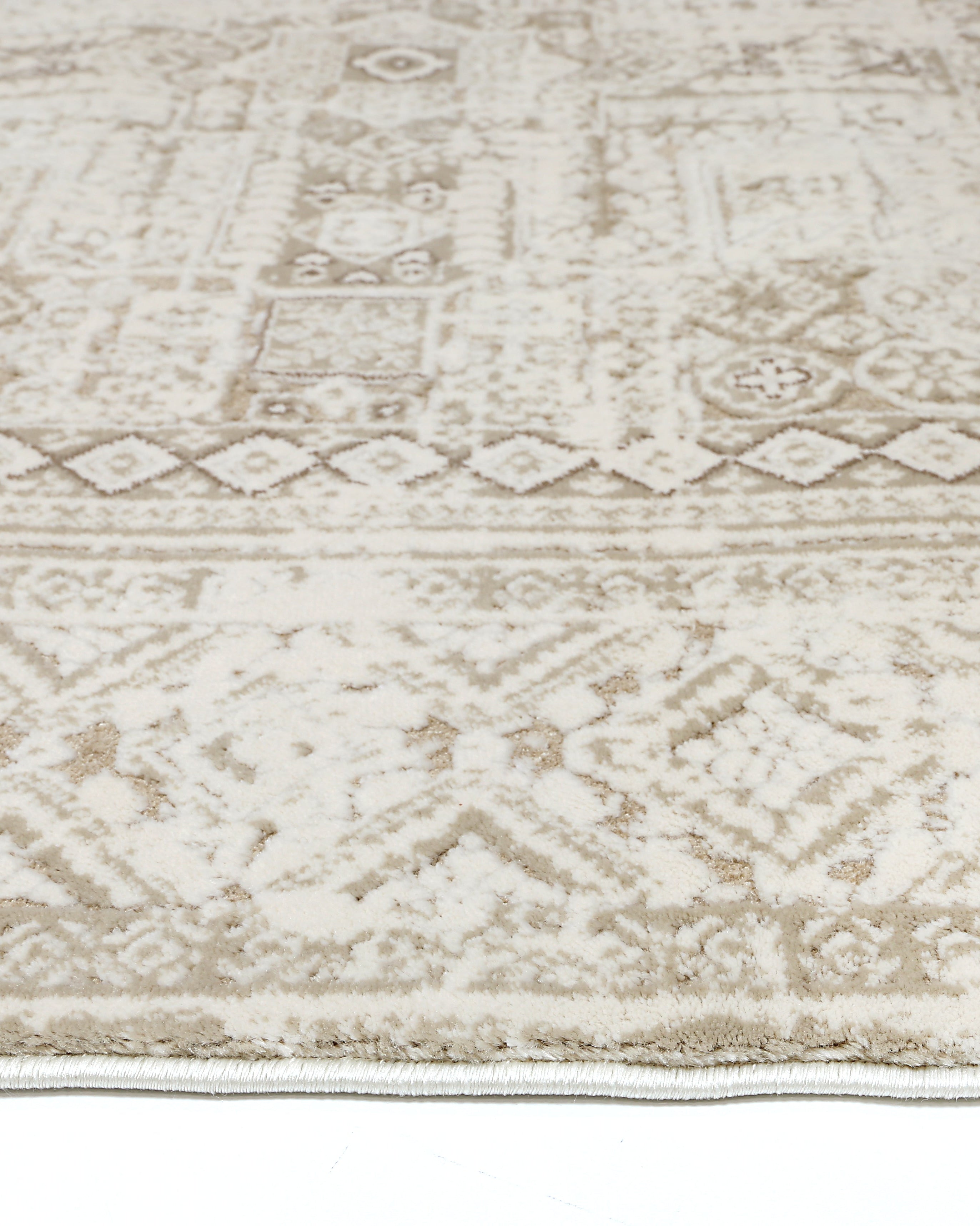 Bohemian Paradise Panel Beige Rug - 03BEIG - Beige bohemian rug from Vogue Rugs Australia