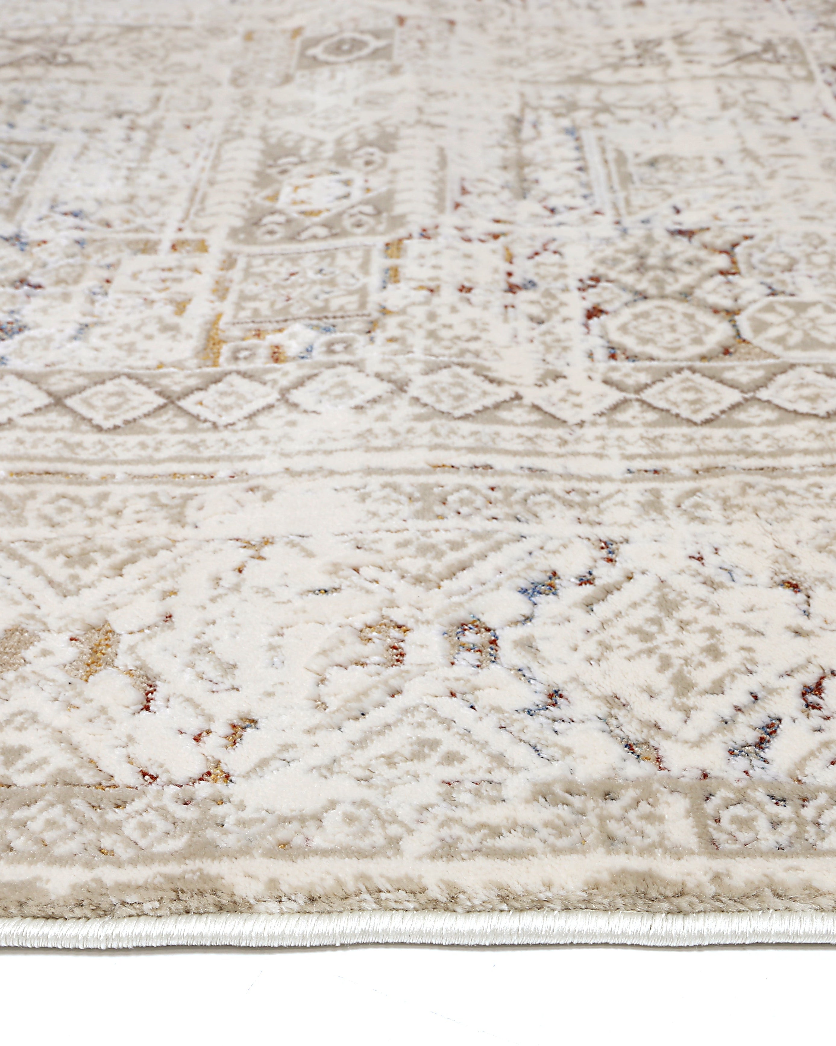 Bohemian Paradise Panel Beige Multi Rug - 03BMUL - Beige bohemian rug from Vogue Rugs Australia