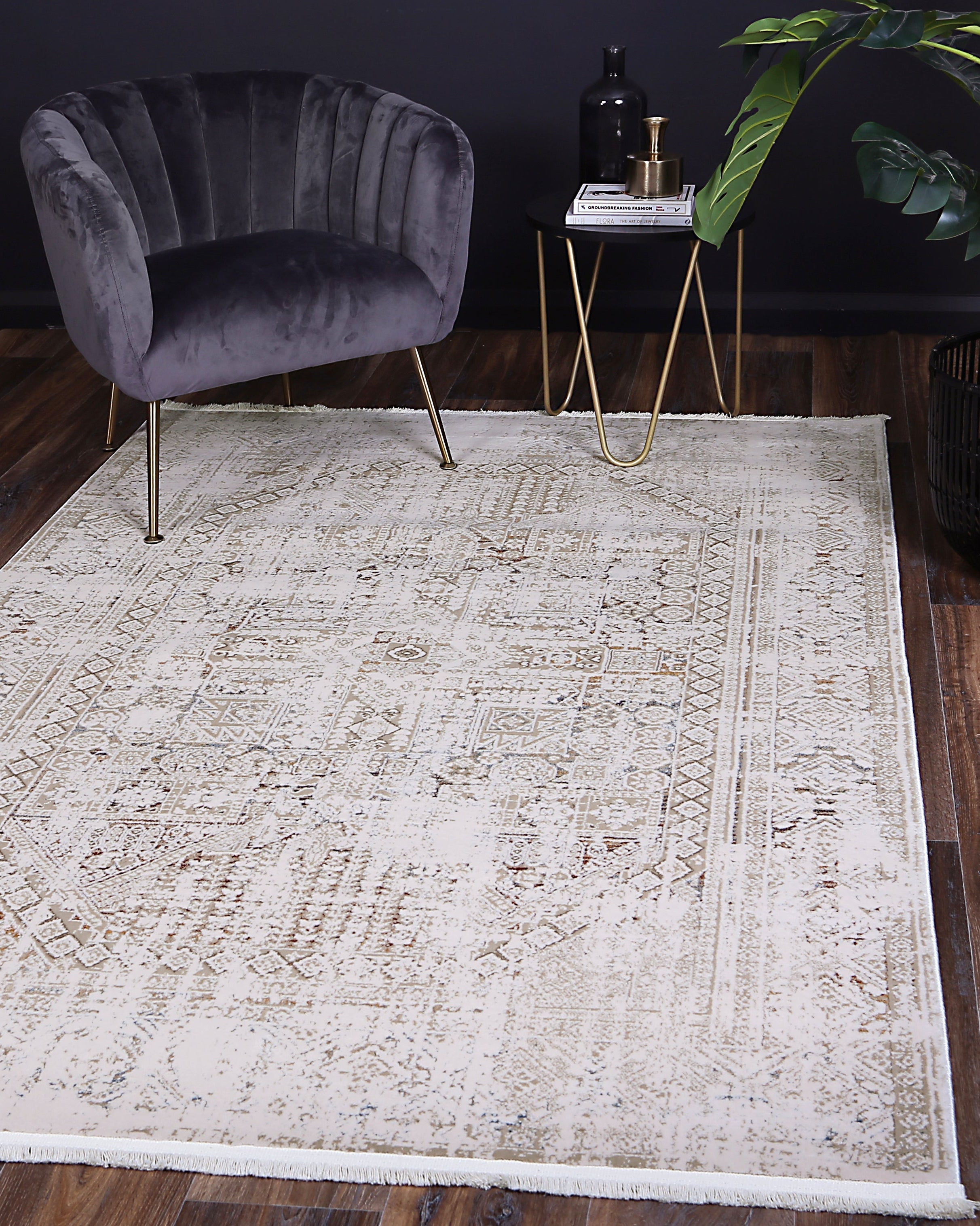 Bohemian Paradise Panel Beige Multi Rug - 03BMUL - Beige bohemian rug from Vogue Rugs Australia