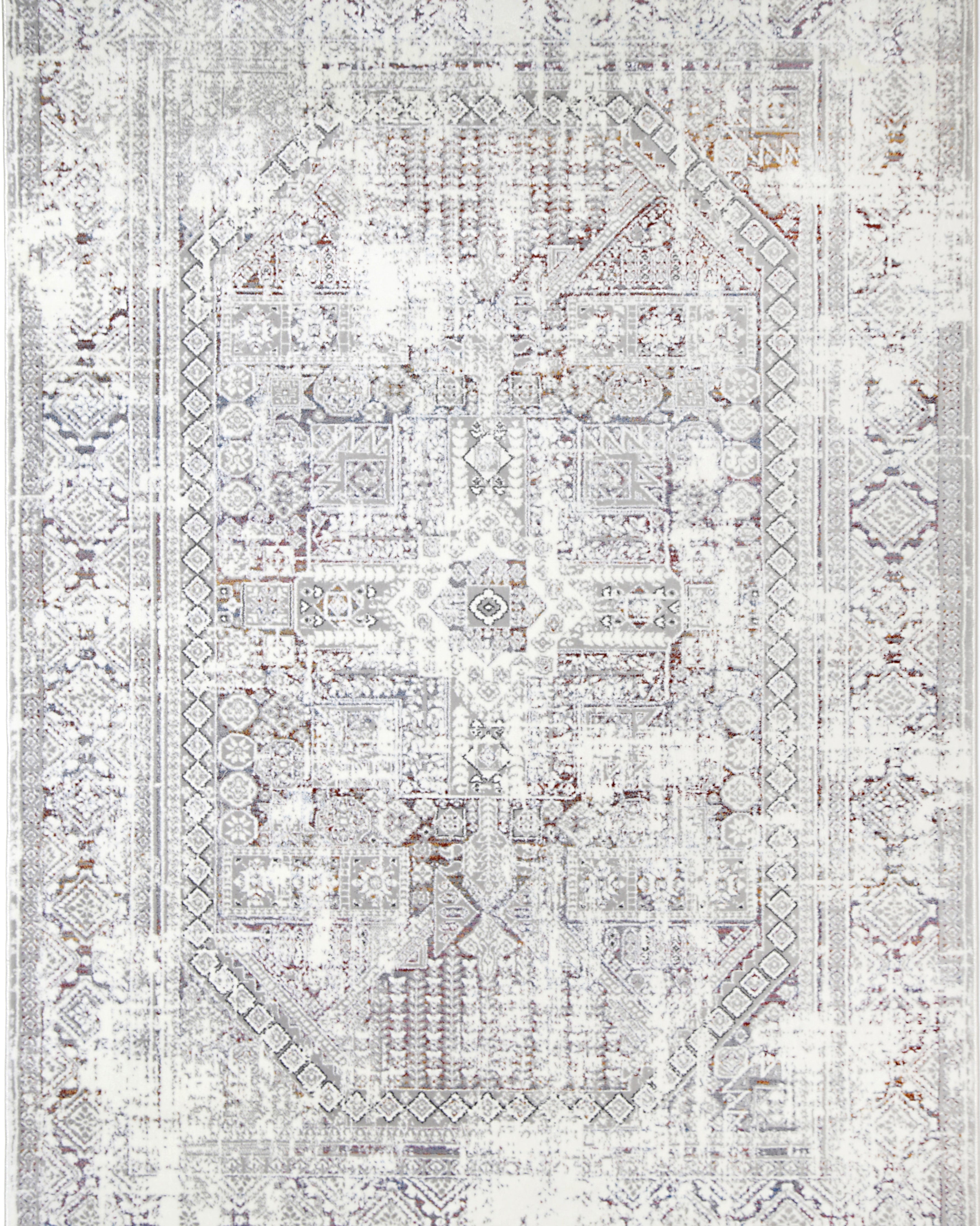 Bohemian Paradise Panel Grey Multi Rug - 03GMUL - Grey bohemian rug from Vogue Rugs Australia