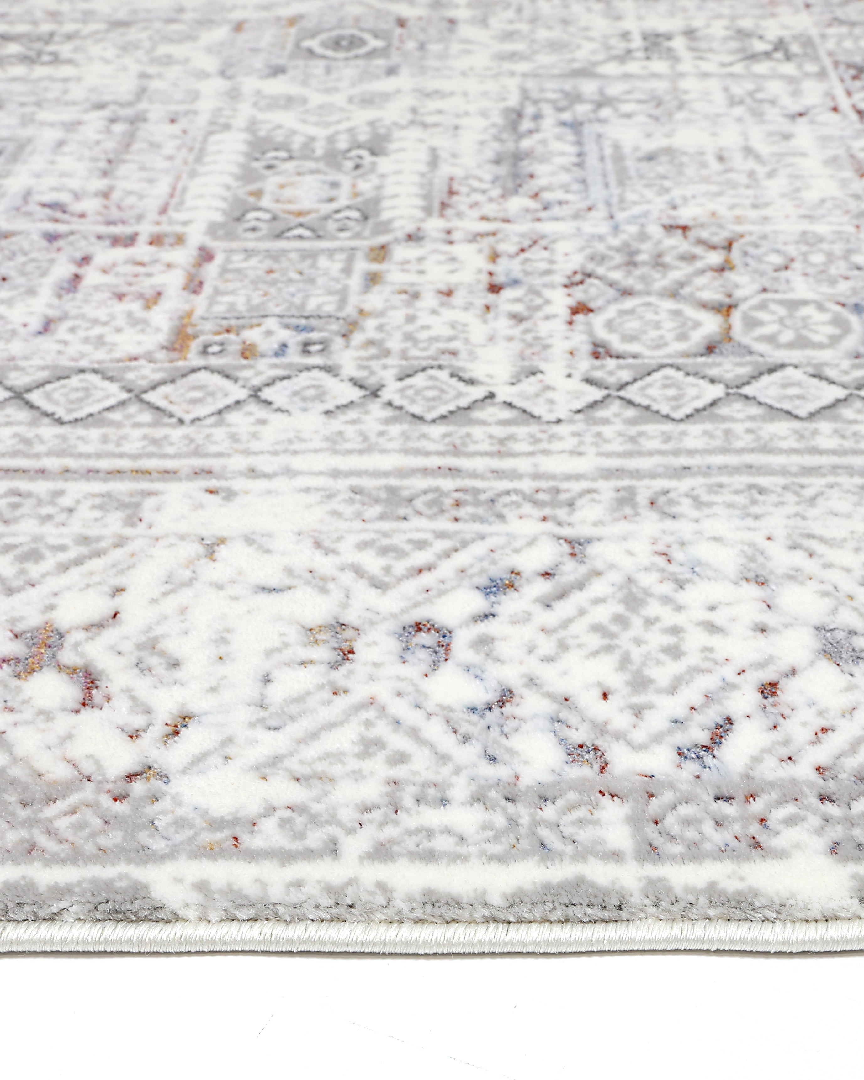 Bohemian Paradise Panel Grey Multi Rug - 03GMUL - Grey bohemian rug from Vogue Rugs Australia