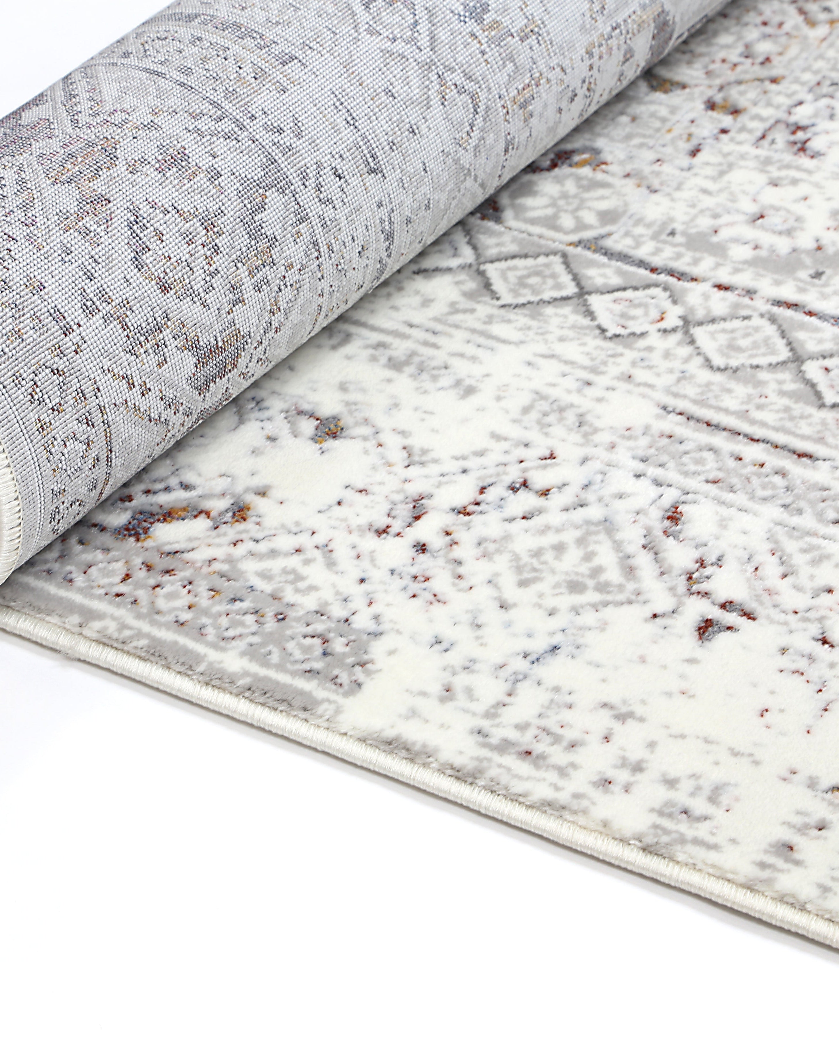 Bohemian Paradise Panel Grey Multi Rug - 03GMUL - Grey bohemian rug from Vogue Rugs Australia