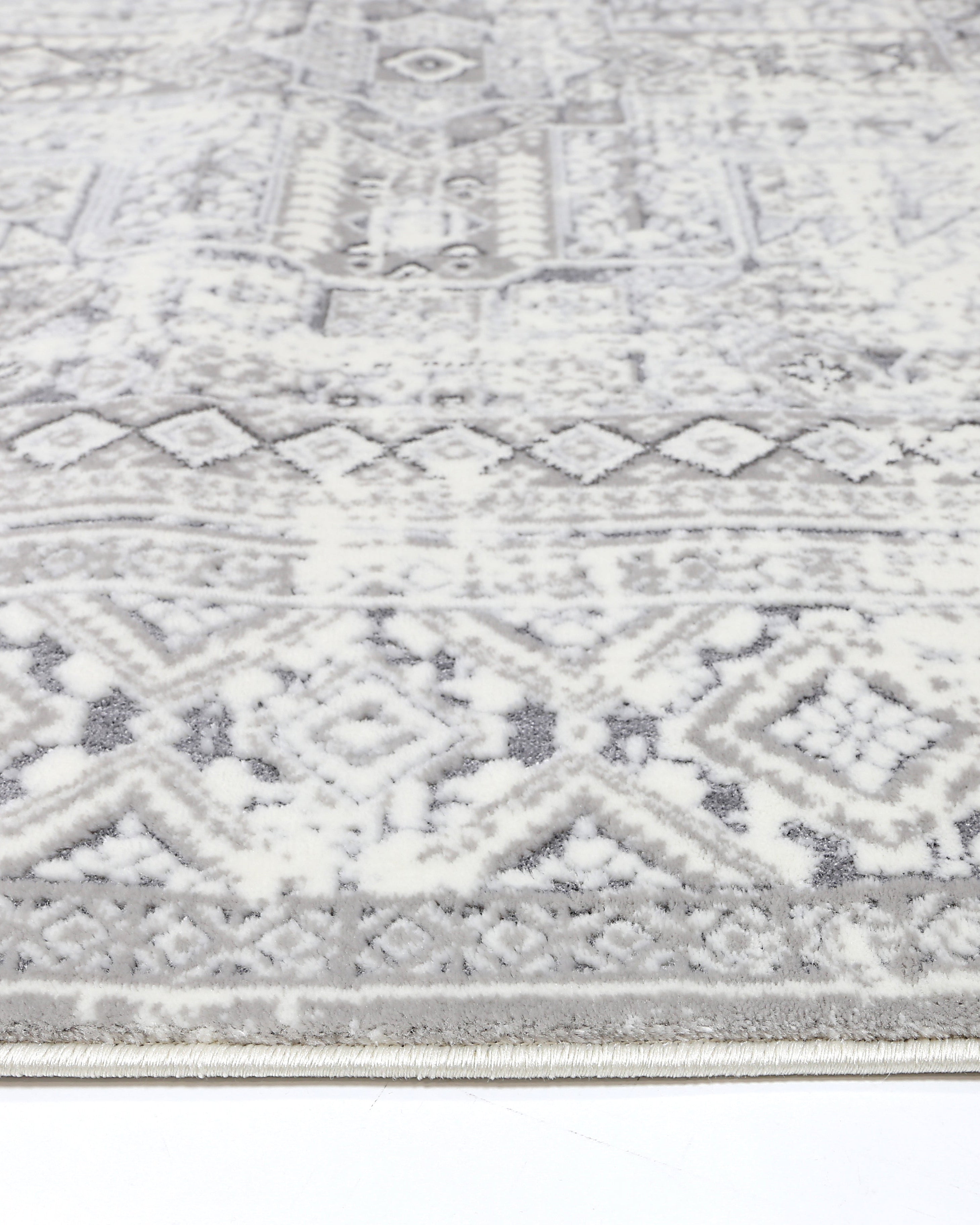Bohemian Paradise Panel Grey Rug - 03GREY - Grey bohemian rug from Vogue Rugs Australia