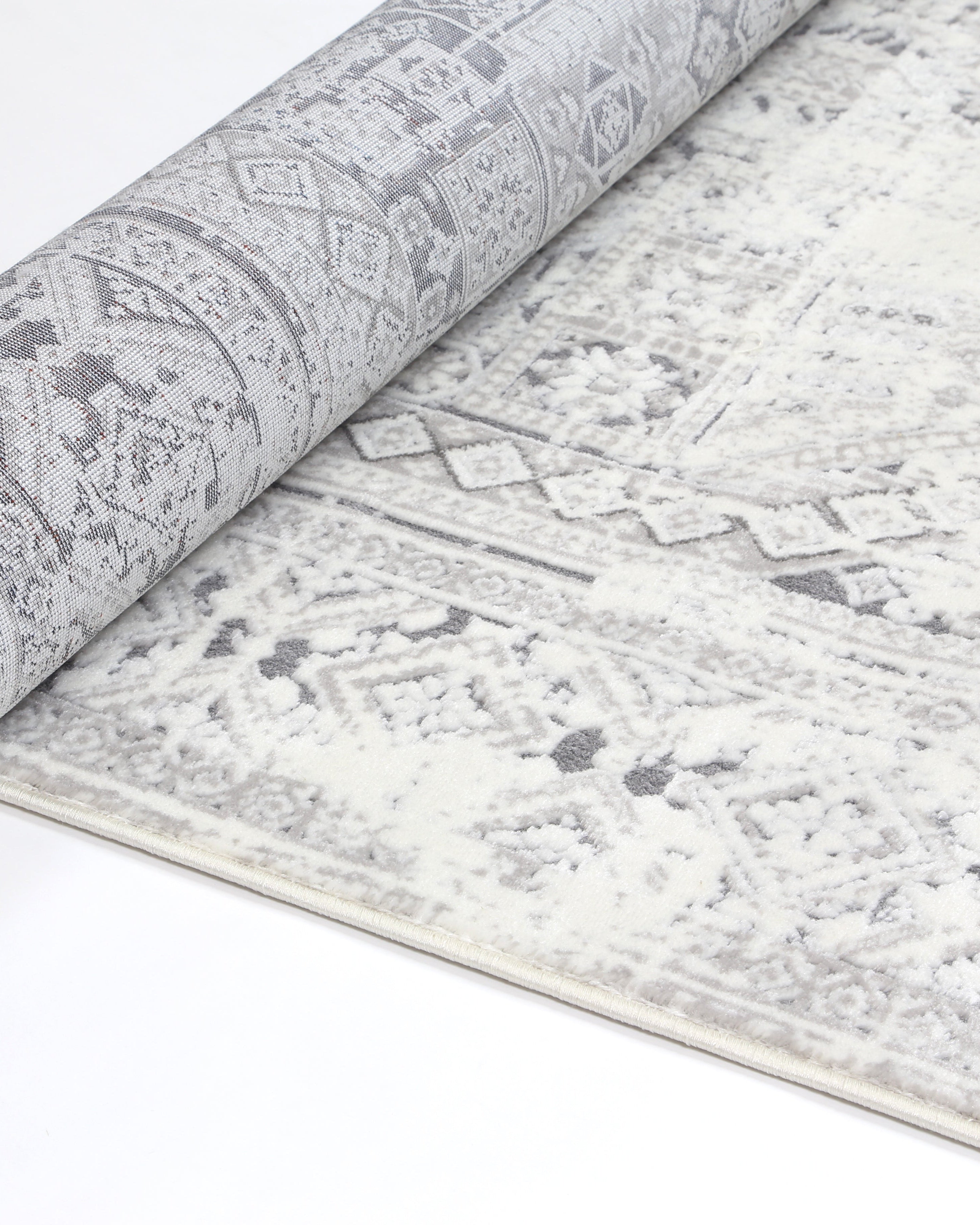 Bohemian Paradise Panel Grey Rug - 03GREY - Grey bohemian rug from Vogue Rugs Australia