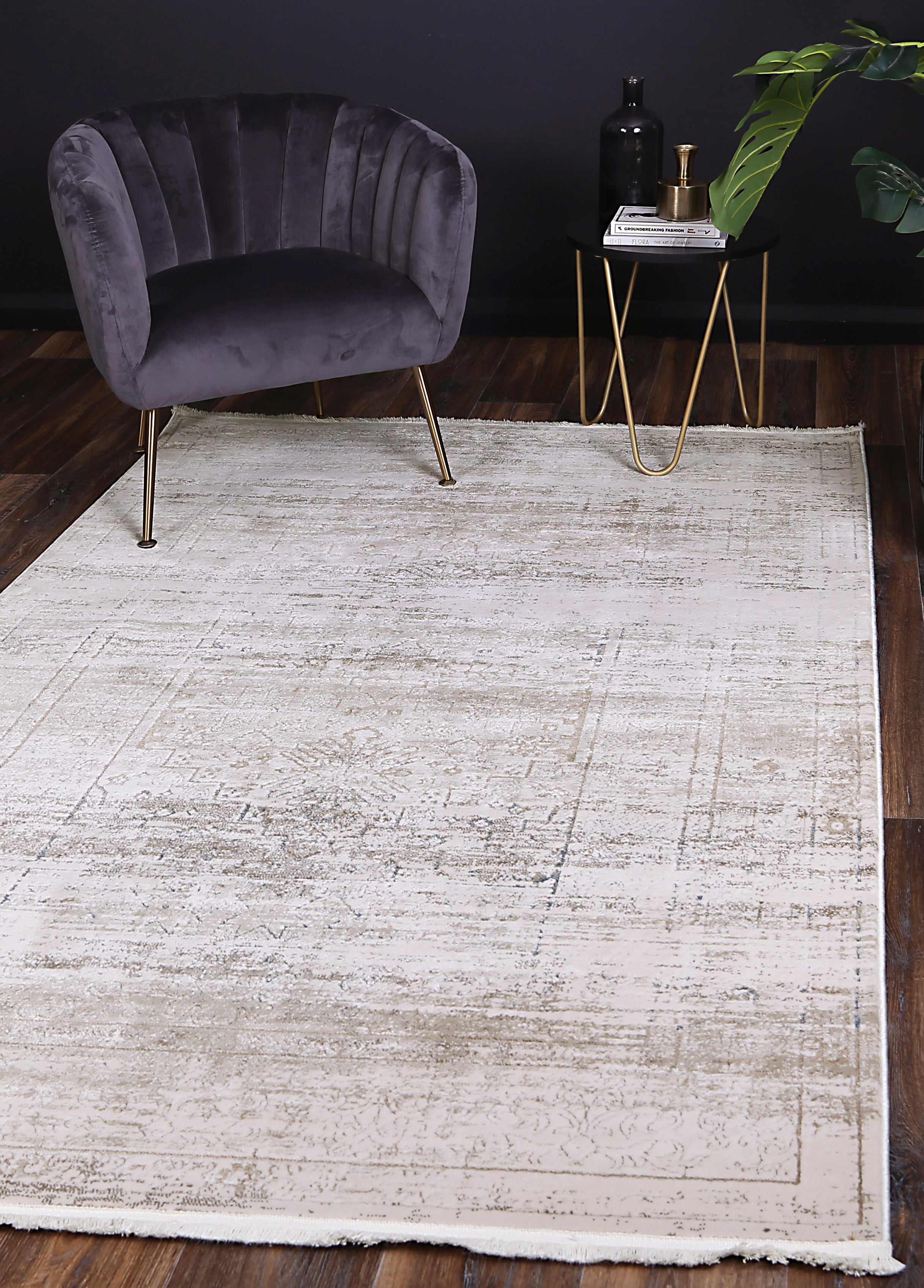 Bohemian Paradise Traditional Beige Blue Rug -04BBLU.