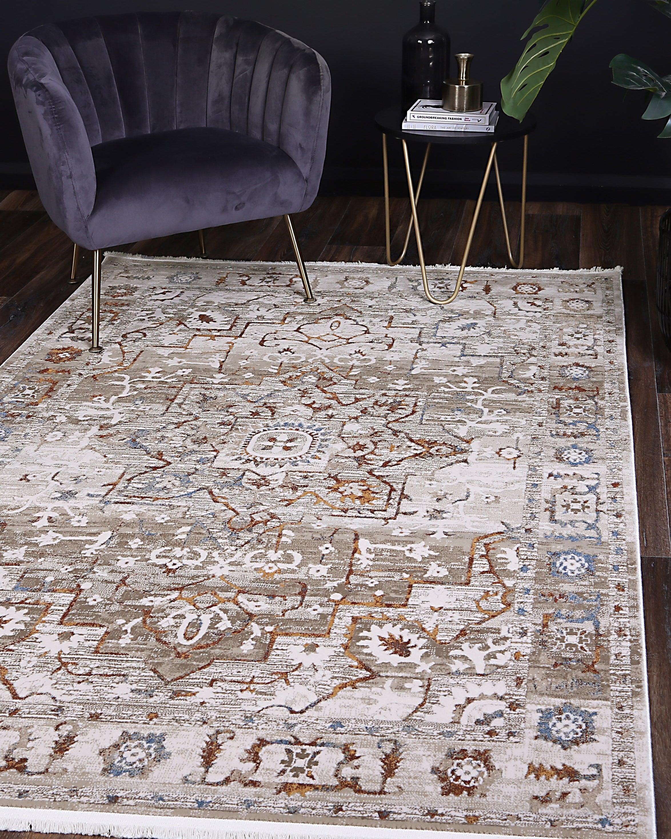 Bohemian Paradise Medalion Beige Multi Rug - 05BMUL - Beige bohemian rug from Vogue Rugs Australia