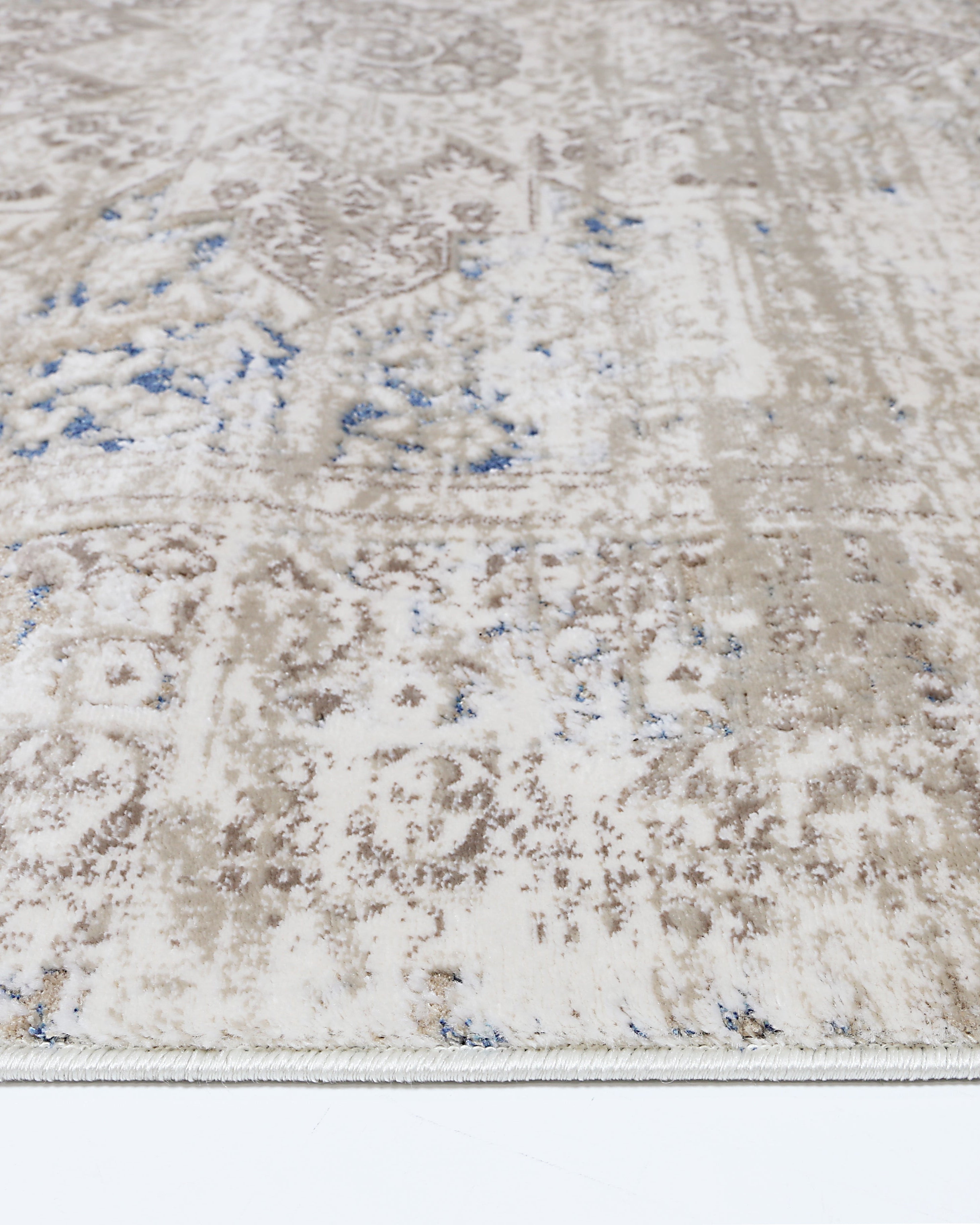Bohemian Paradise Medalion Beige Blue Rug - 06BBLU - Beige bohemian rug from Vogue Rugs Australia