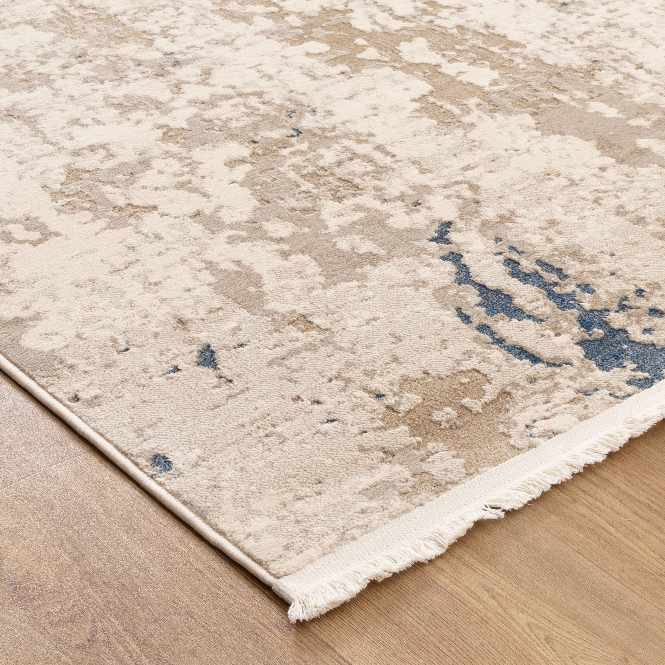 Bohemian Paradise One Modern Beige Blue Rug - 01BBLU.
