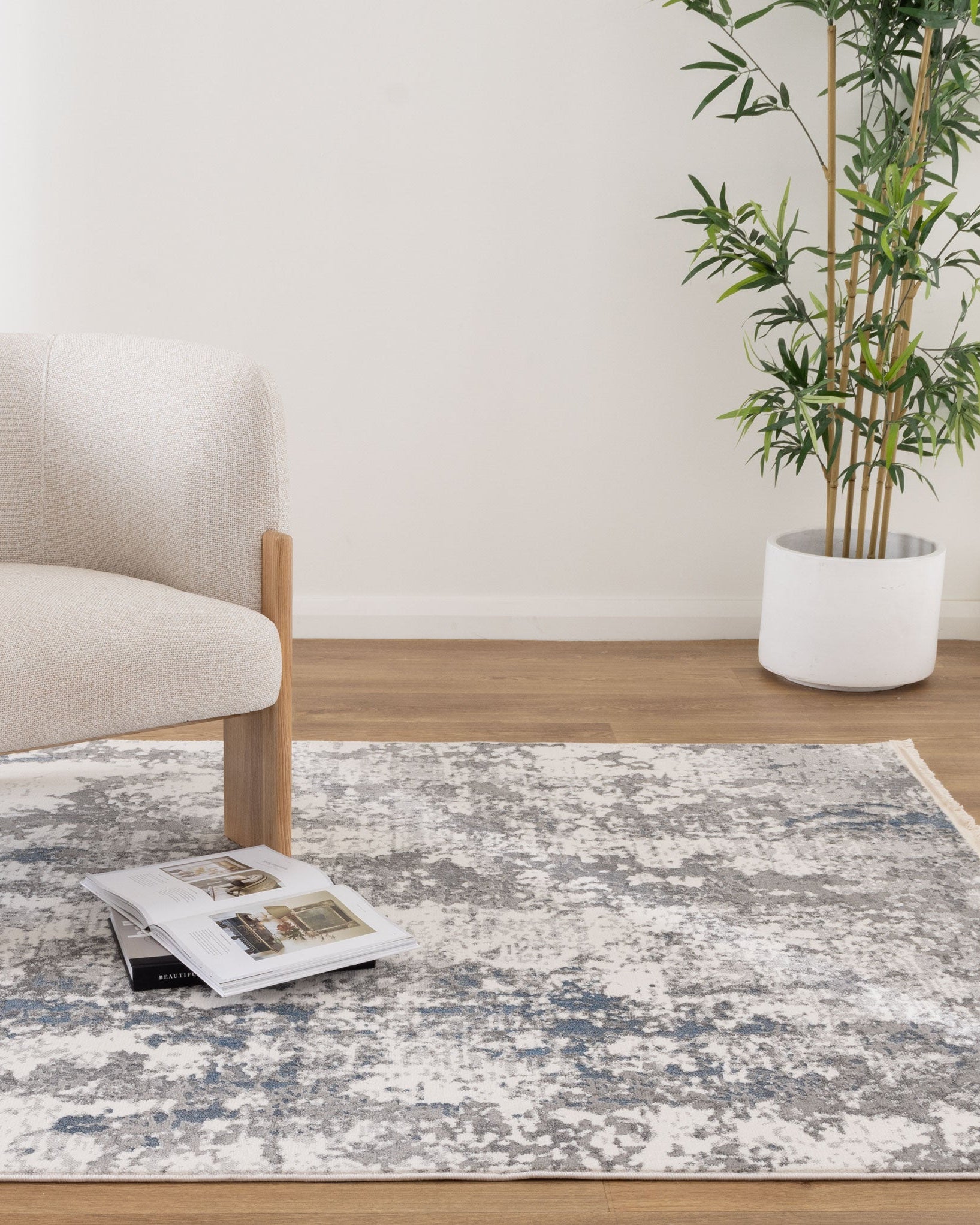 Bohemian Paradise One Modern Grey Blue Rug - 01GBLU - Blue modern rug from Vogue Rugs Australia