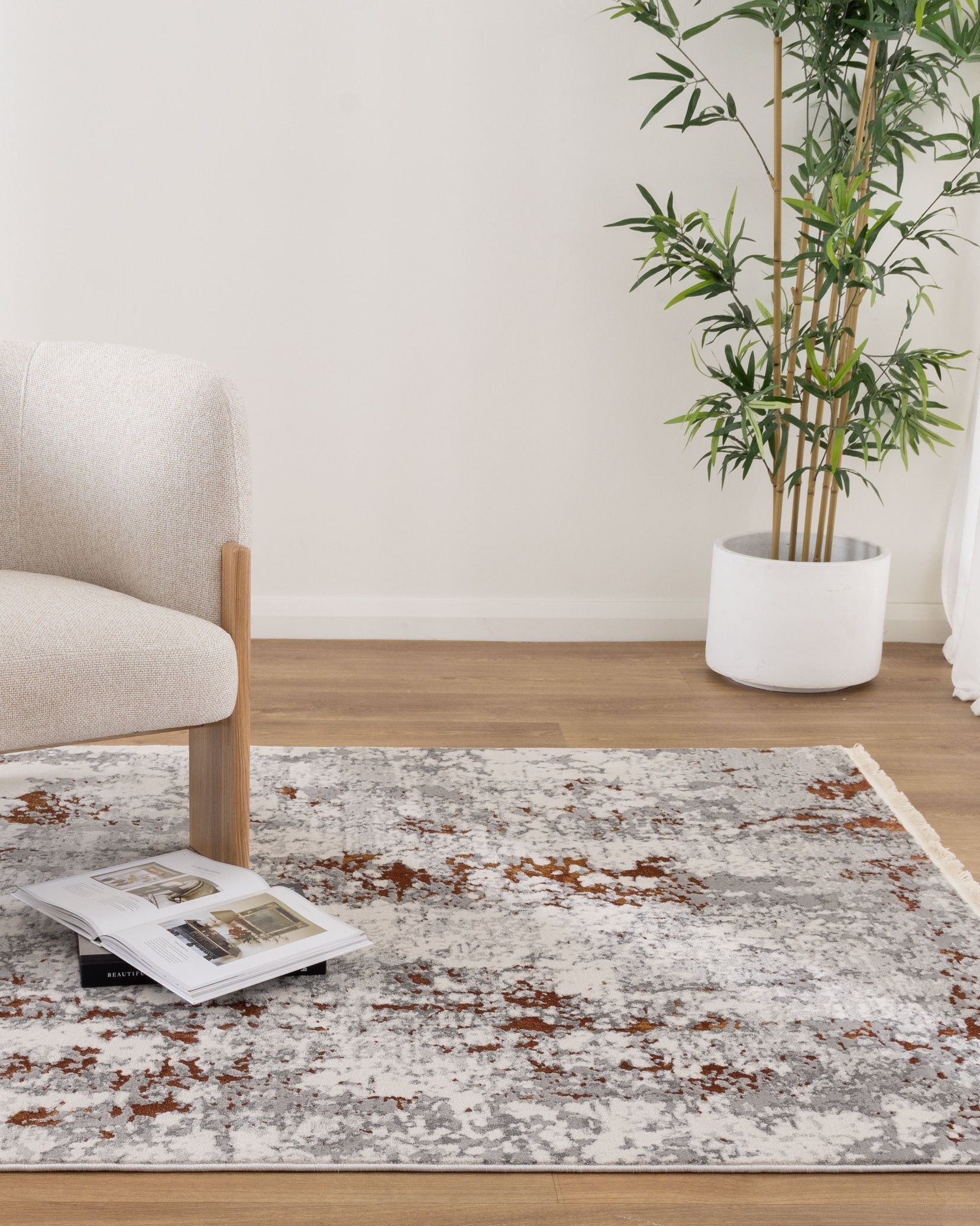 Bohemian Paradise One Modern Grey Terracotta Rug - 01GTER - Grey modern rug from Vogue Rugs Australia