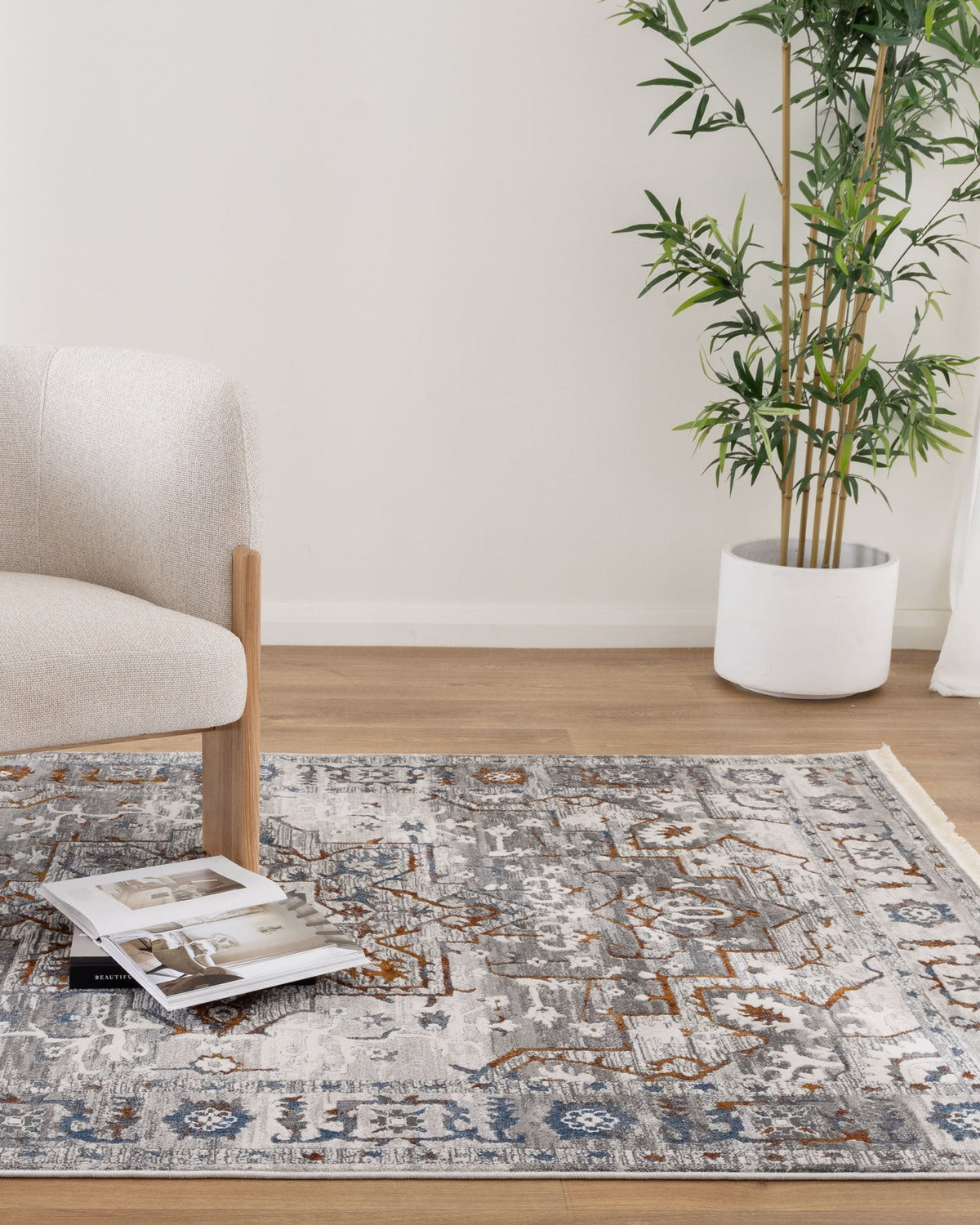 BOHEMIAN PARADISE BOHEM5 GREY MULTI - 05GMUL - Grey bohemian rug from Vogue Rugs Australia
