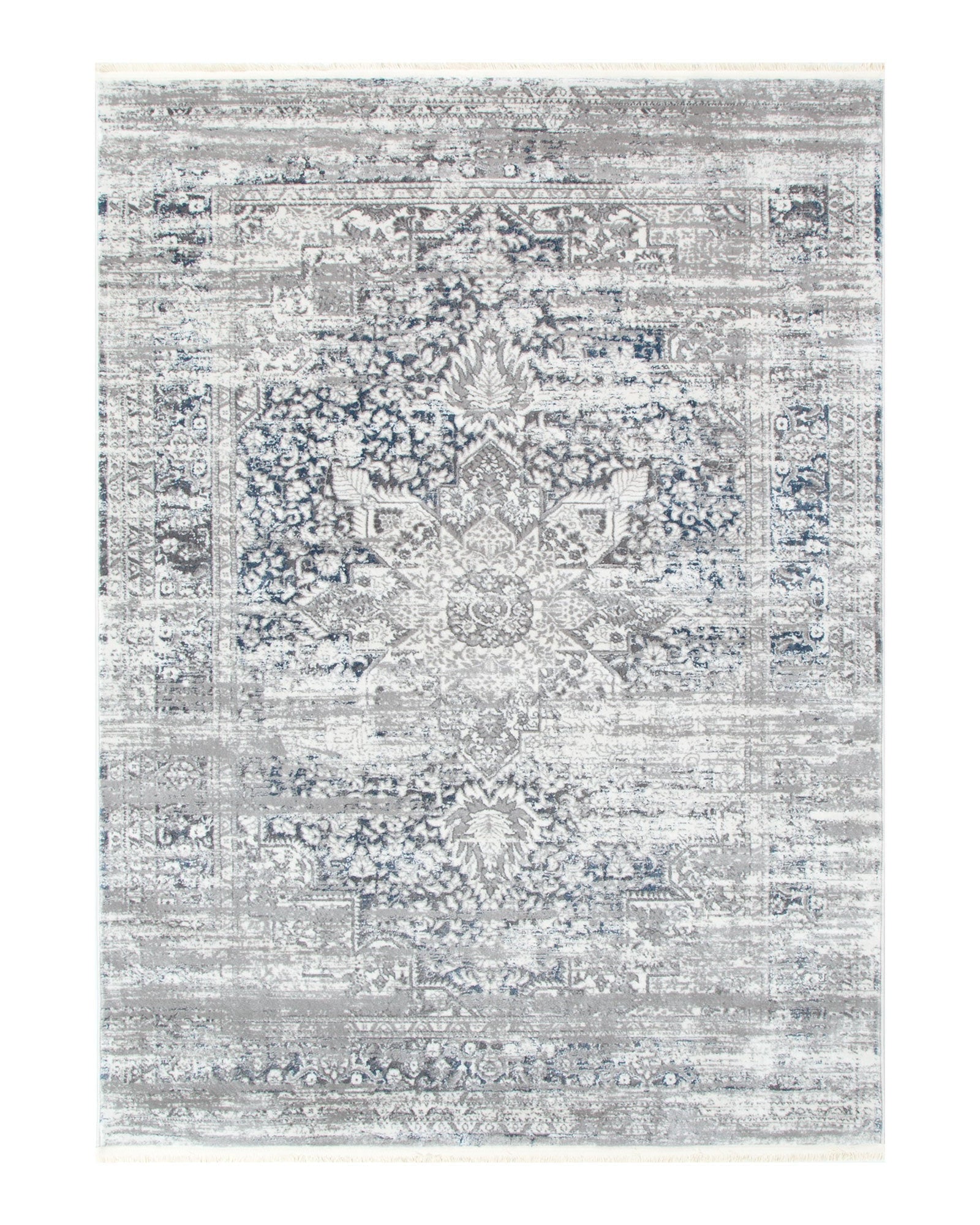 Bohemian Paradise Medalion Grey Blue Rug - 06GBLU - Blue bohemian rug from Vogue Rugs Australia