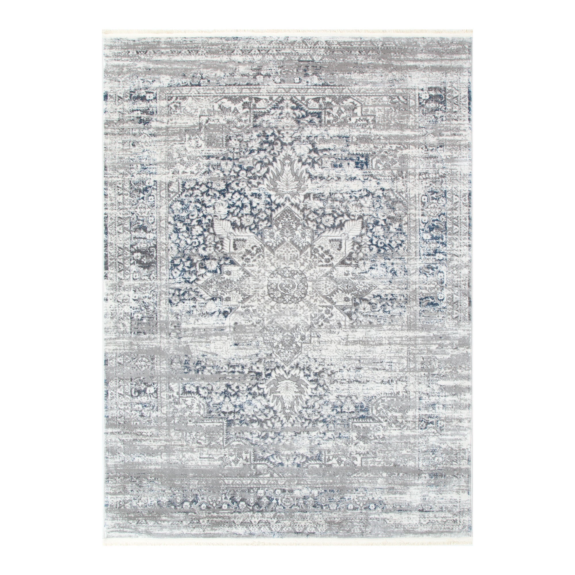 Bohemian Paradise Medalion Grey Blue Rug - 06GBLU.
