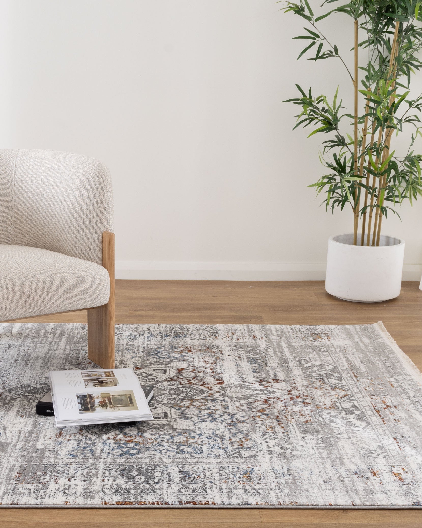 Bohemian Paradise Medalion Grey Multi Rug - 06GMUL - Grey bohemian rug from Vogue Rugs Australia